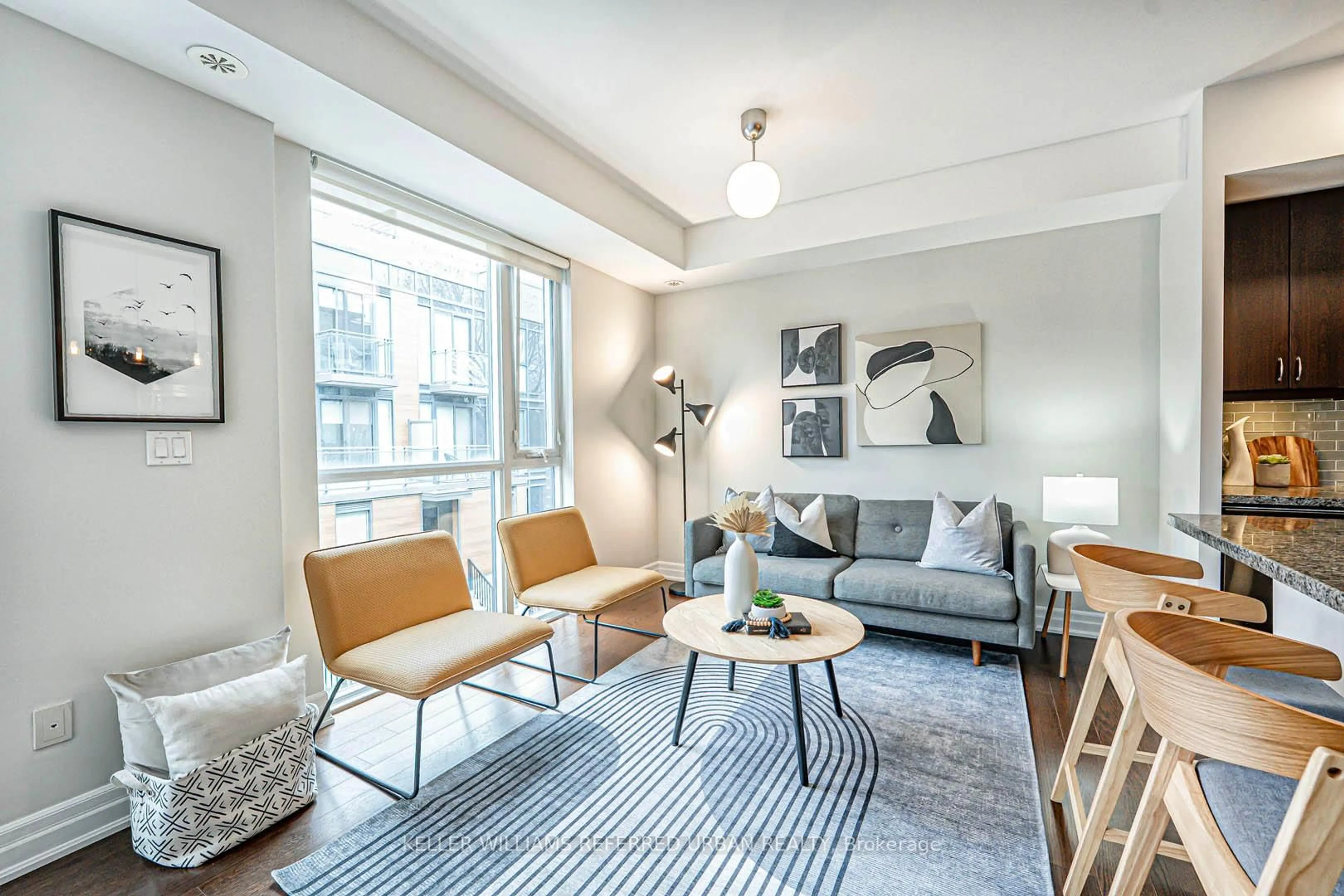 Living room with furniture, unknown for 45 Sousa Mendes St #203, Toronto Ontario M6P 0A7