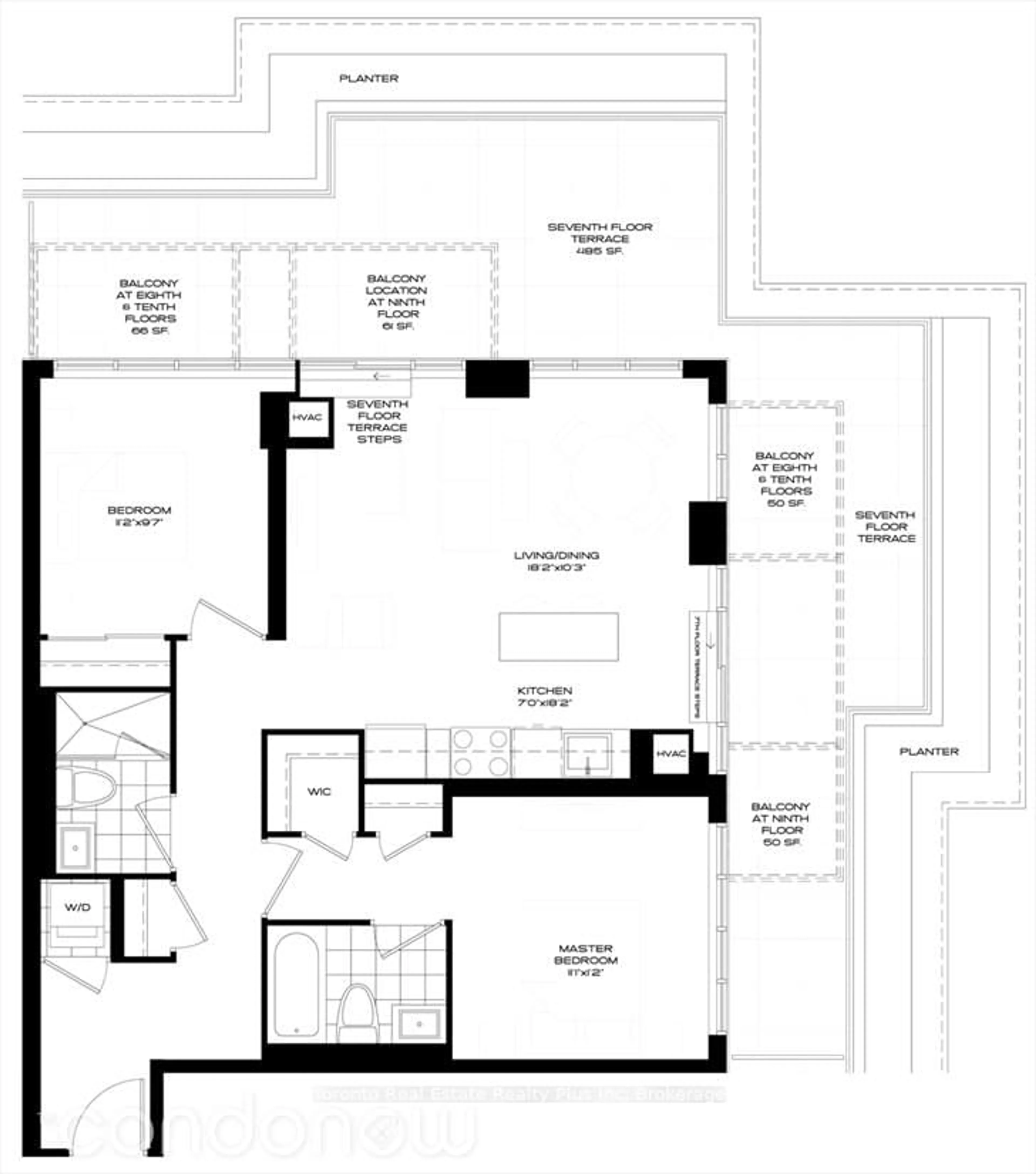 Floor plan for 1638 Bloor St #904, Toronto Ontario M6P 0A6