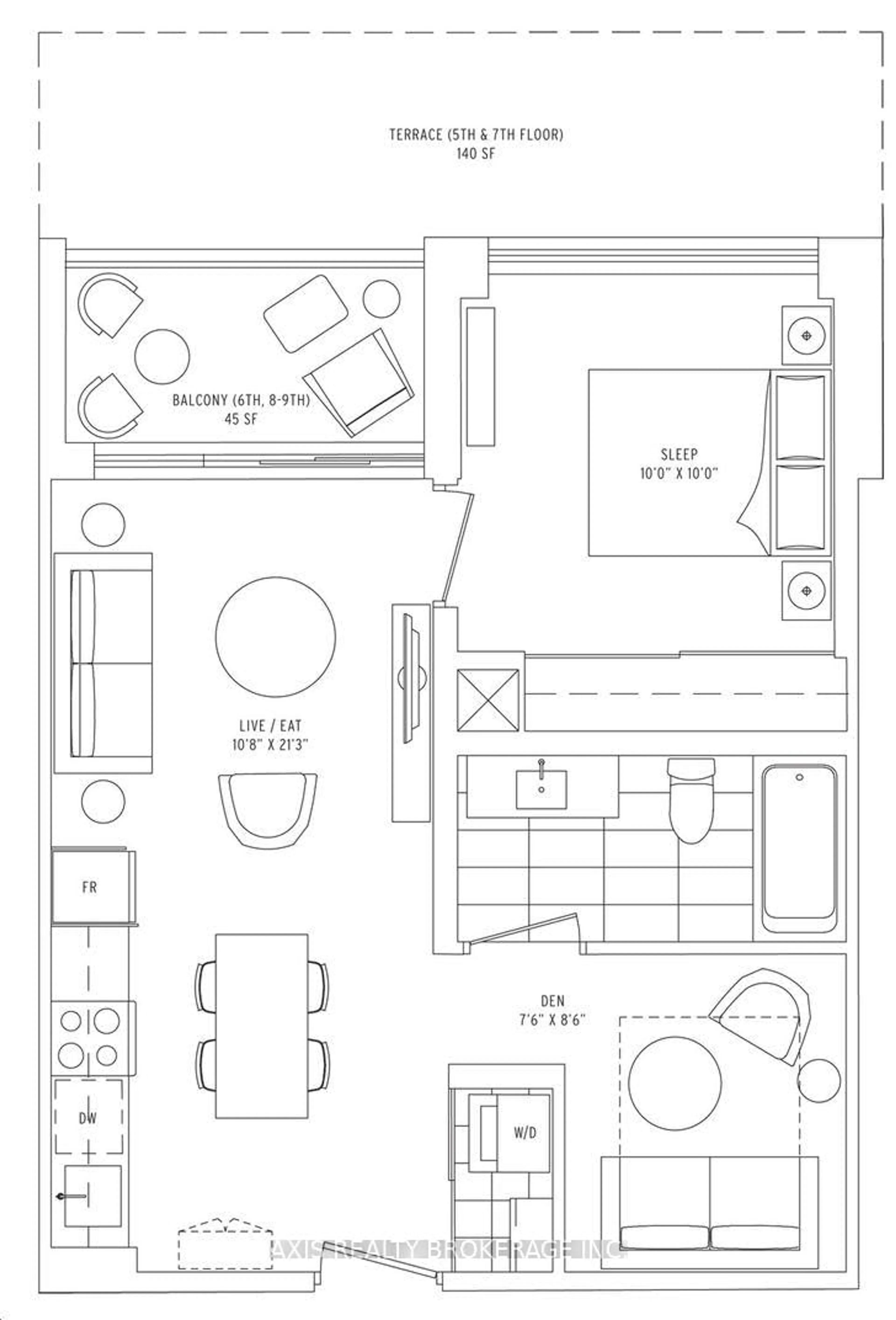 Floor plan for 1787 St Clair Ave #812, Toronto Ontario M6N 0B7