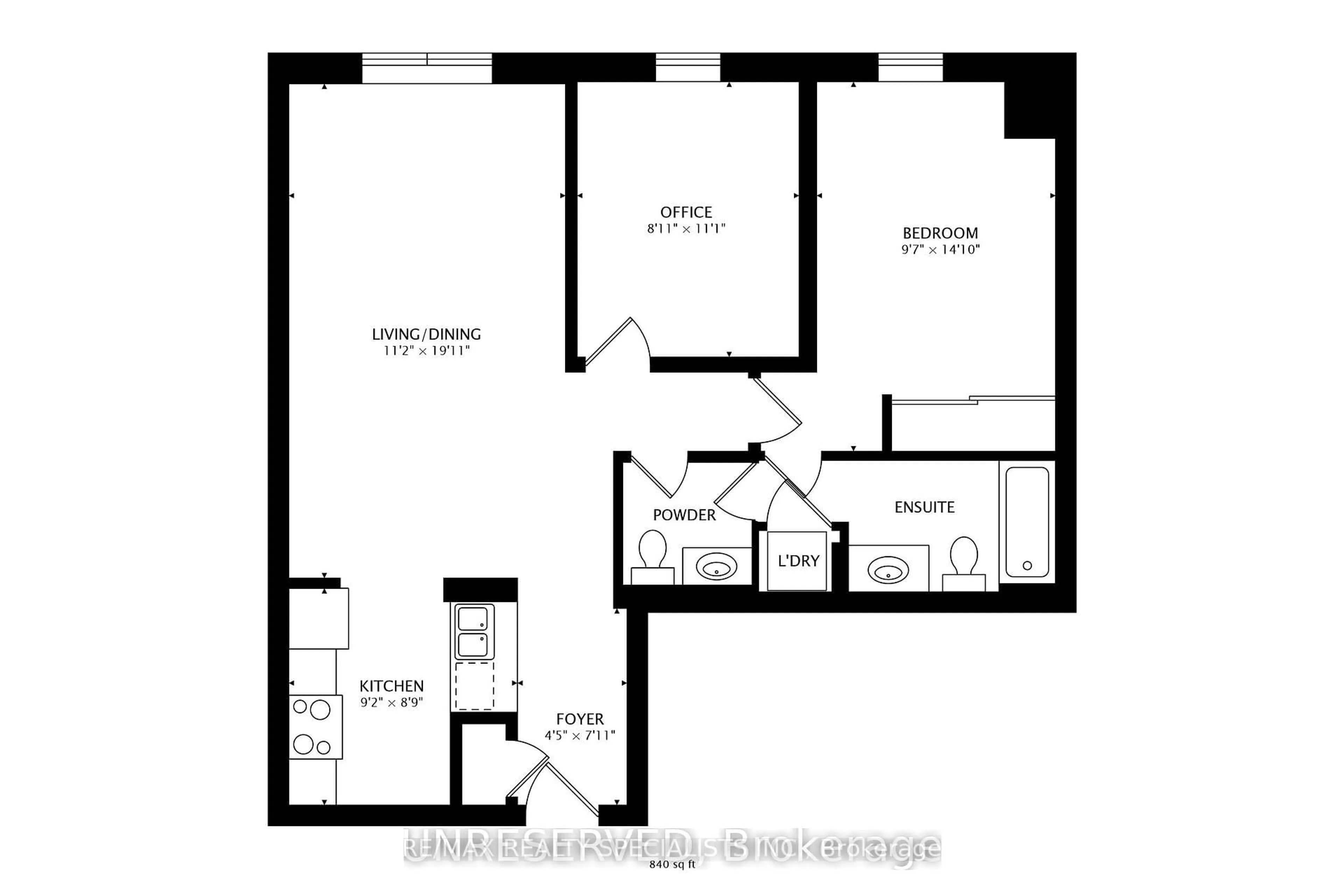 Floor plan for 61 Heintzman St #1412, Toronto Ontario M6P 5A2