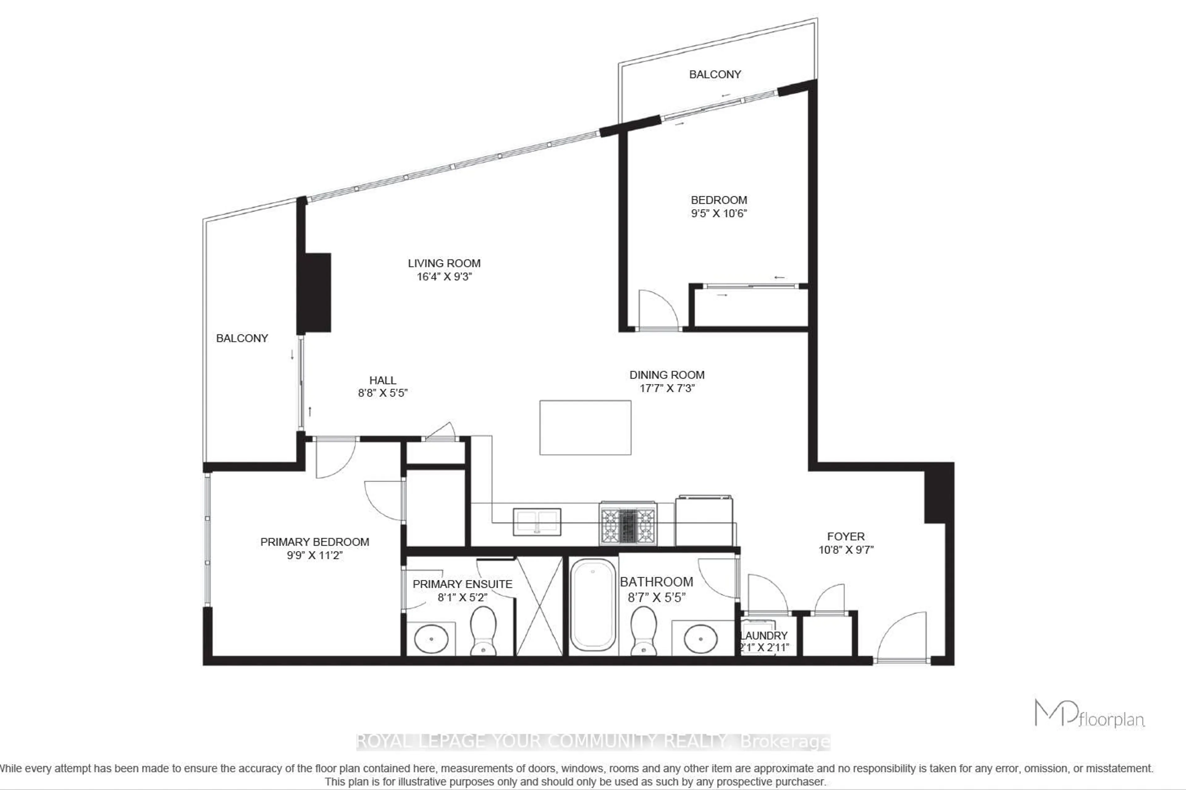 Floor plan for 5 Valhalla Inn Rd #1204, Toronto Ontario M9B 0B1