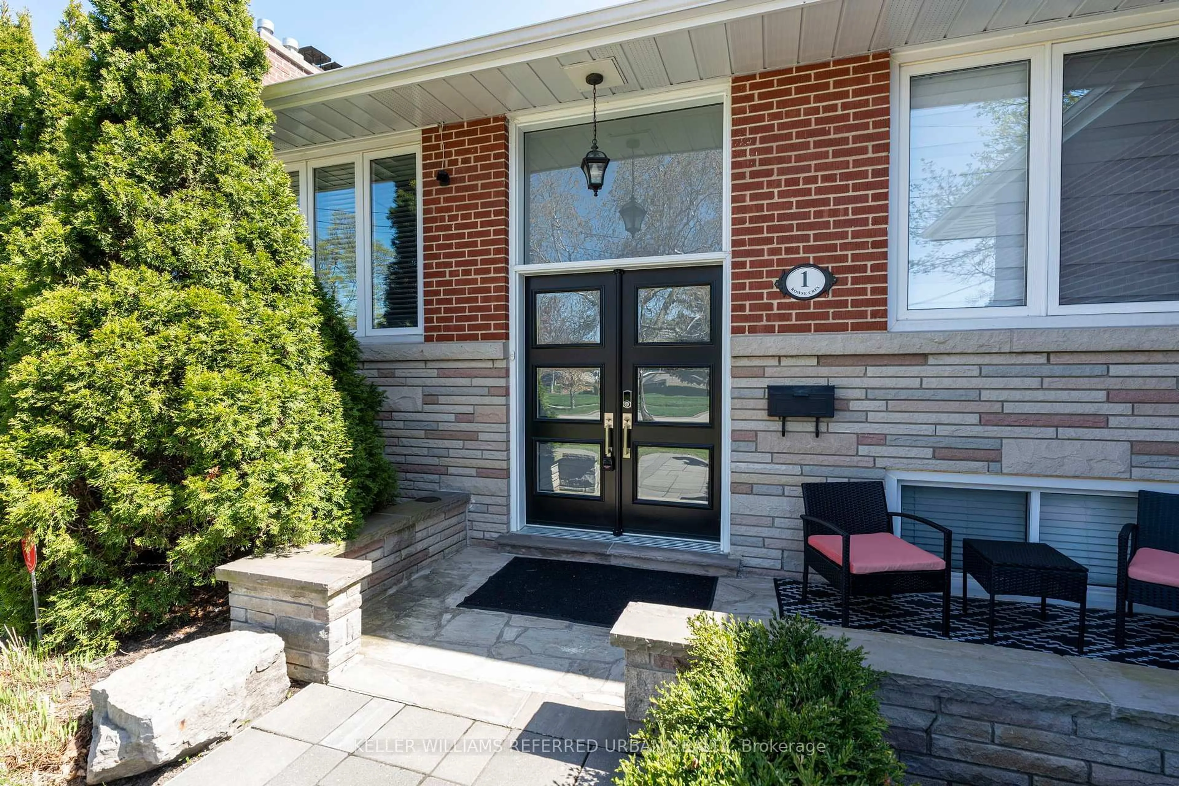 Home with brick exterior material, street for 1 Rowse Cres, Toronto Ontario M9P 3L4