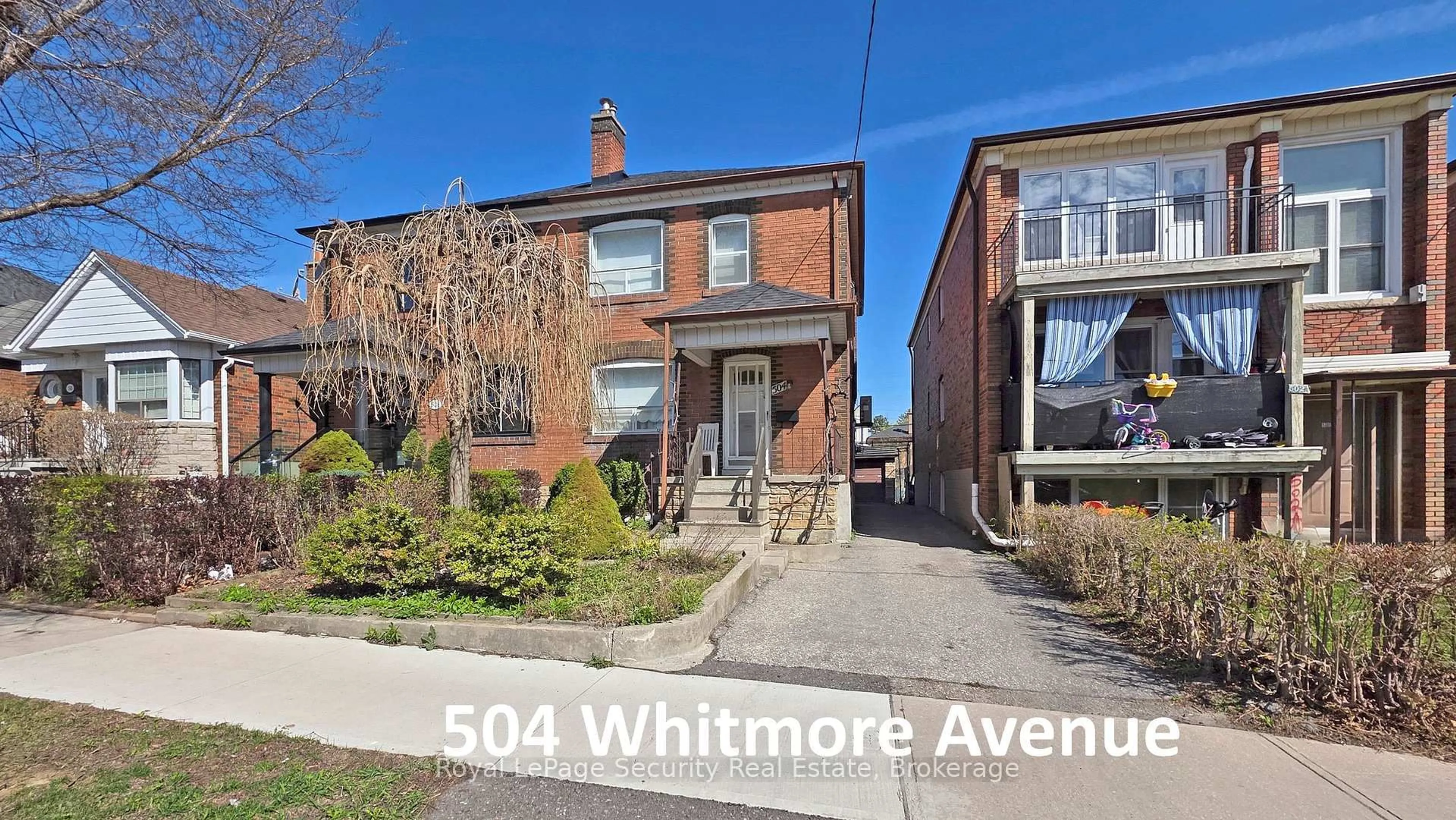 Home with brick exterior material, street for 504 Whitmore Ave, Toronto Ontario M6E 2N8