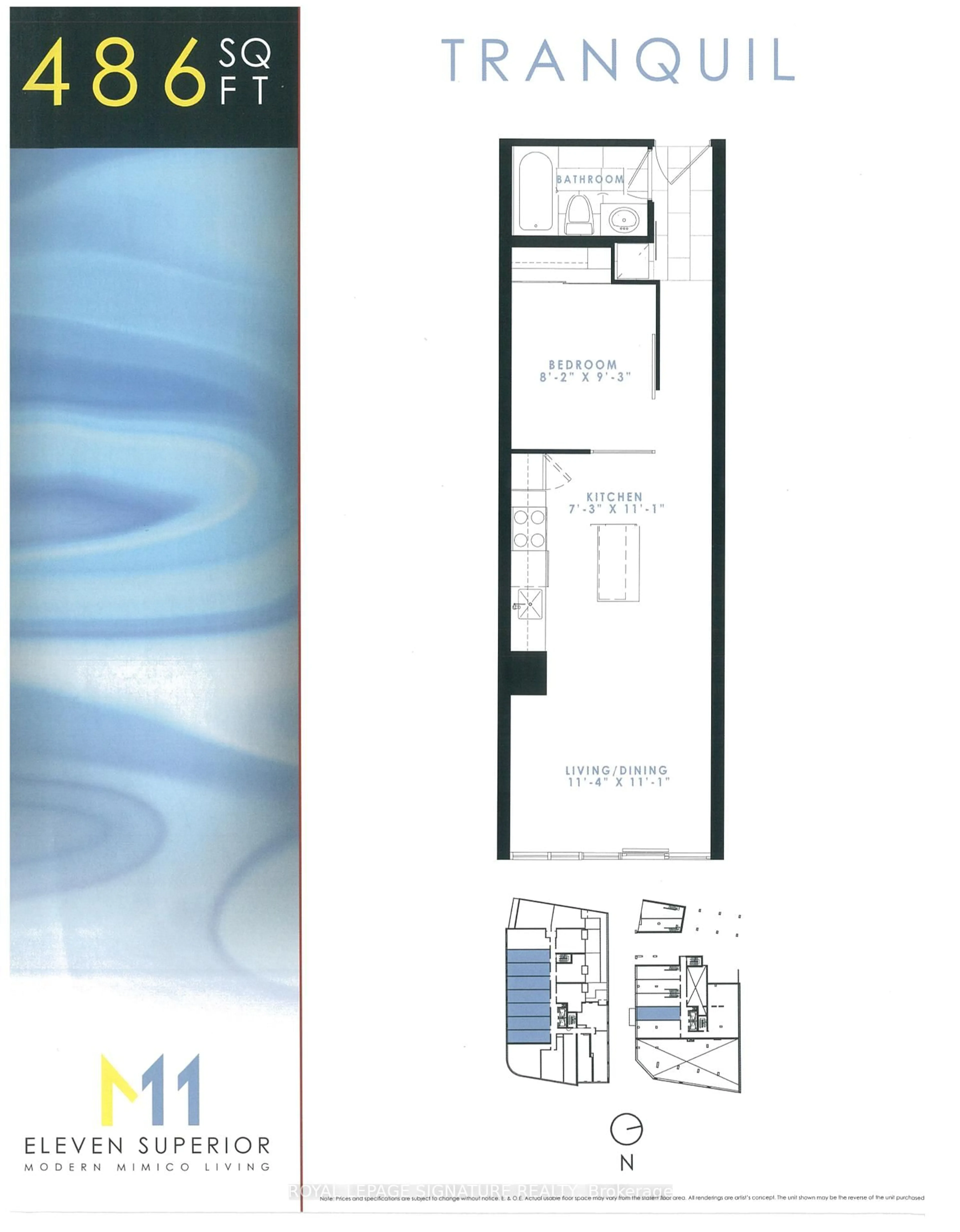 Floor plan for 11 Superior Ave #102, Toronto Ontario M8V 0A7