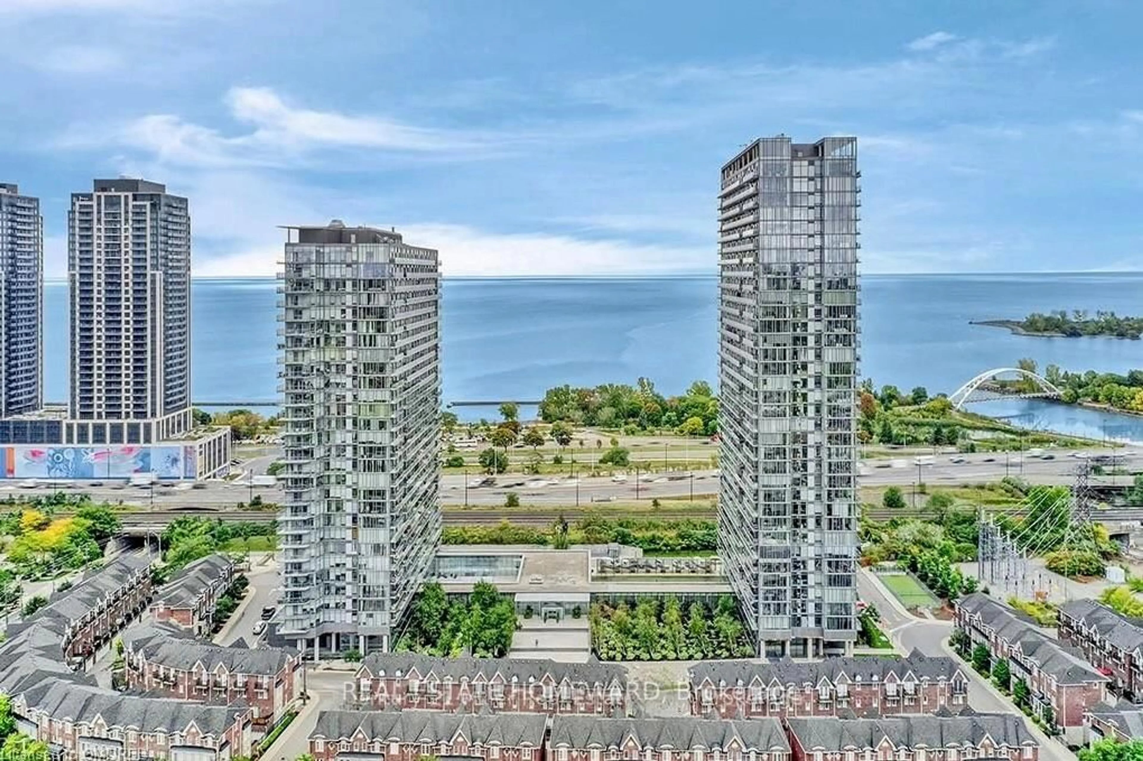 A pic from outside/outdoor area/front of a property/back of a property/a pic from drone, city buildings view from balcony for 103 The Queensway Ave #1212, Toronto Ontario M6S 5B3