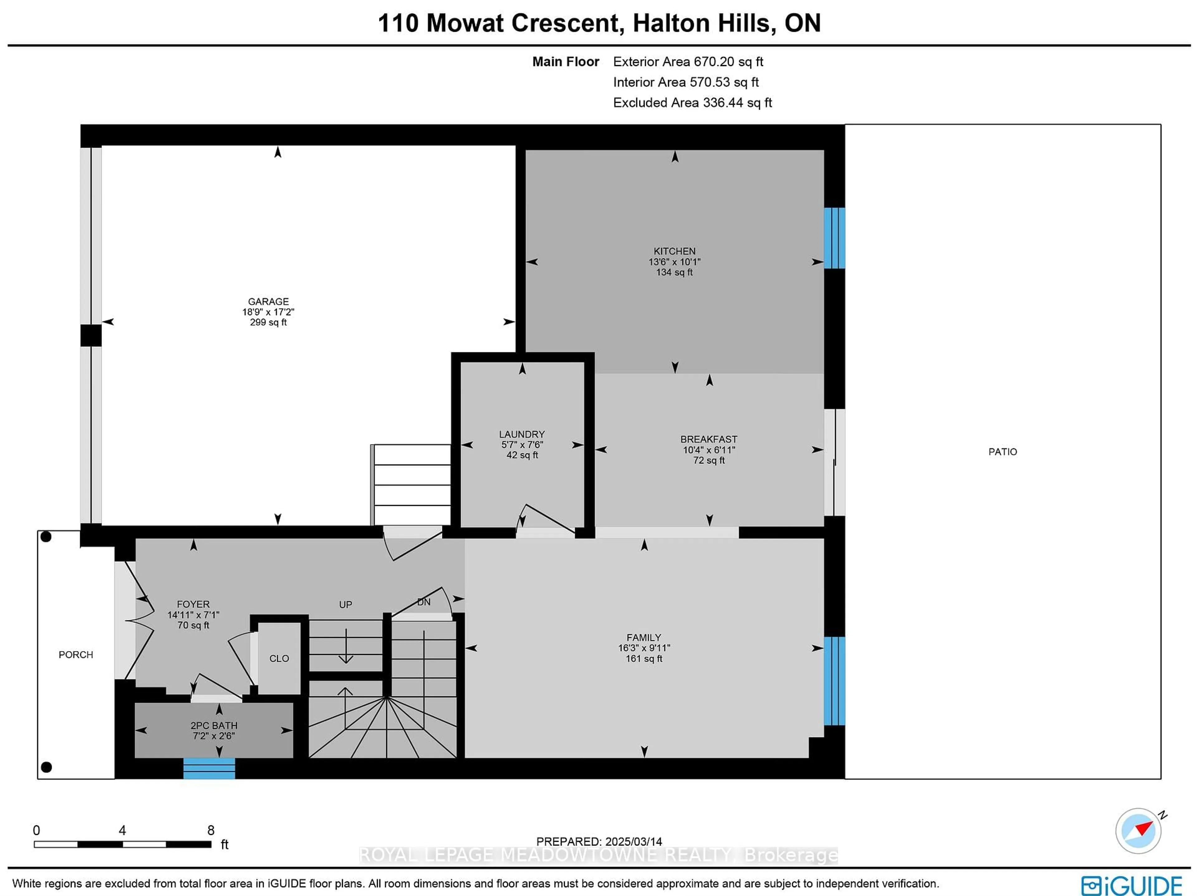 Floor plan for 110 Mowat Cres, Halton Hills Ontario L7G 6C8