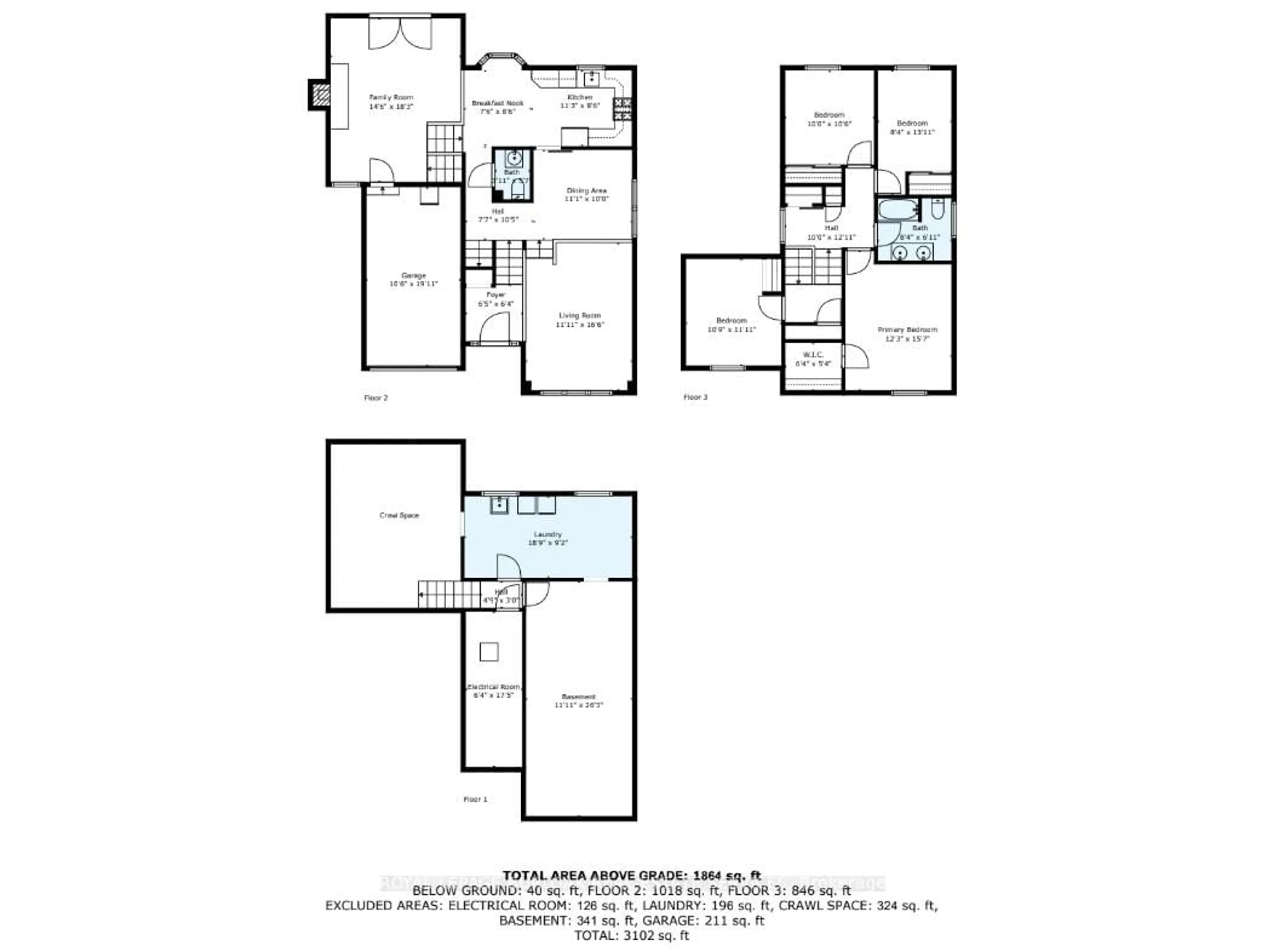 Floor plan for 3421 Rockwood Dr, Burlington Ontario L7N 3H6