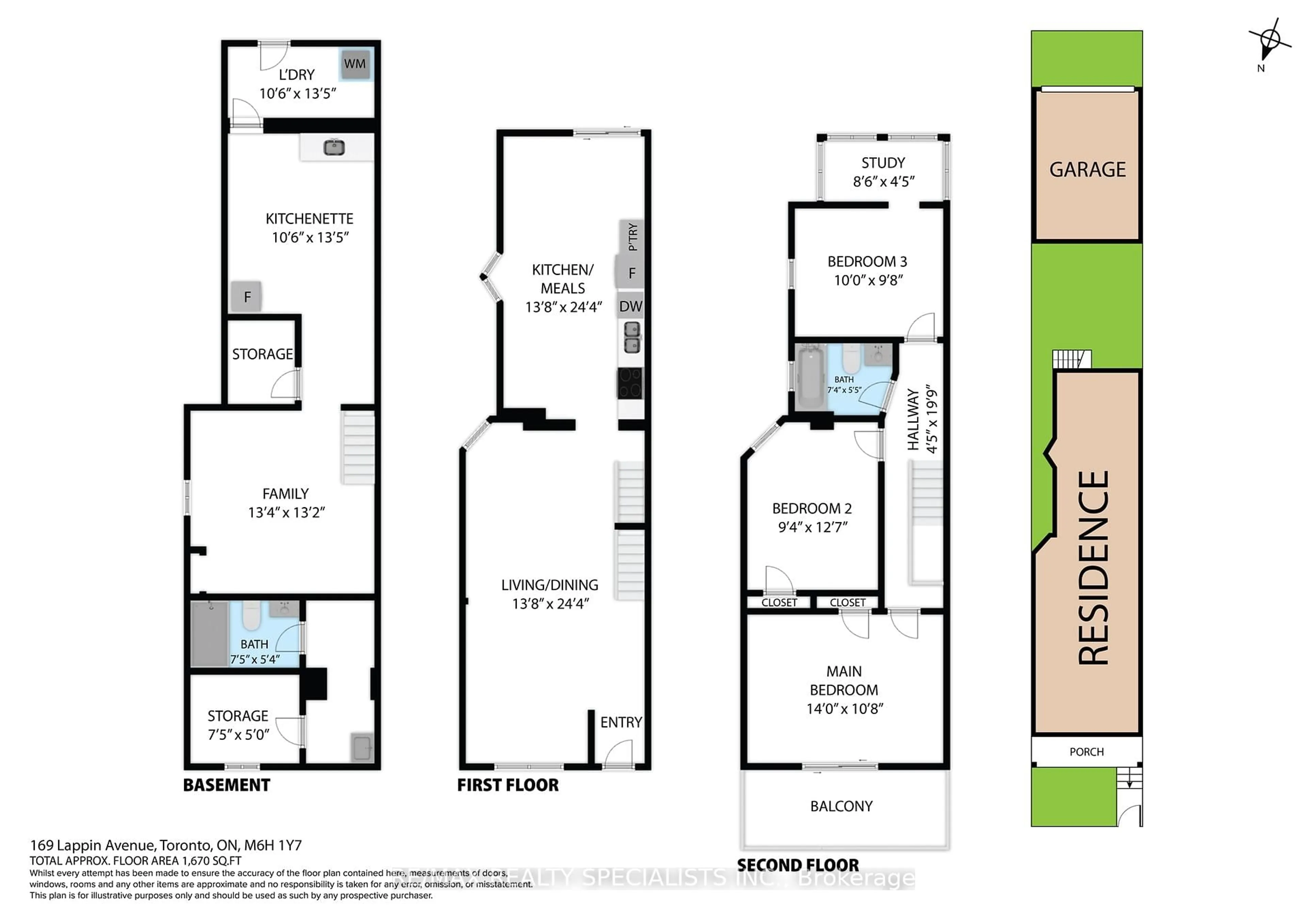 Floor plan for 169 Lappin Ave, Toronto Ontario M6H 1Y7