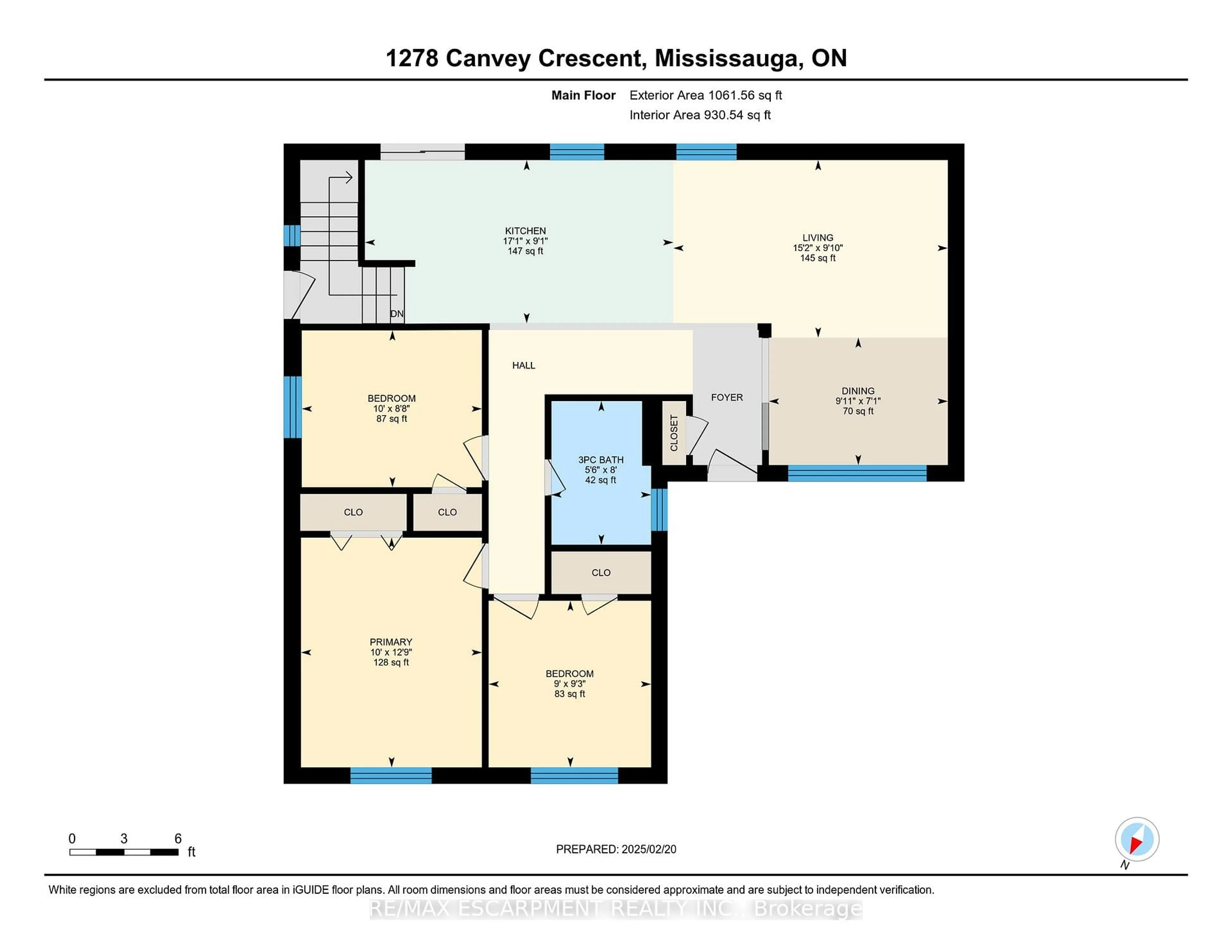 Floor plan for 1278 Canvey Cres, Mississauga Ontario L5J 1S1