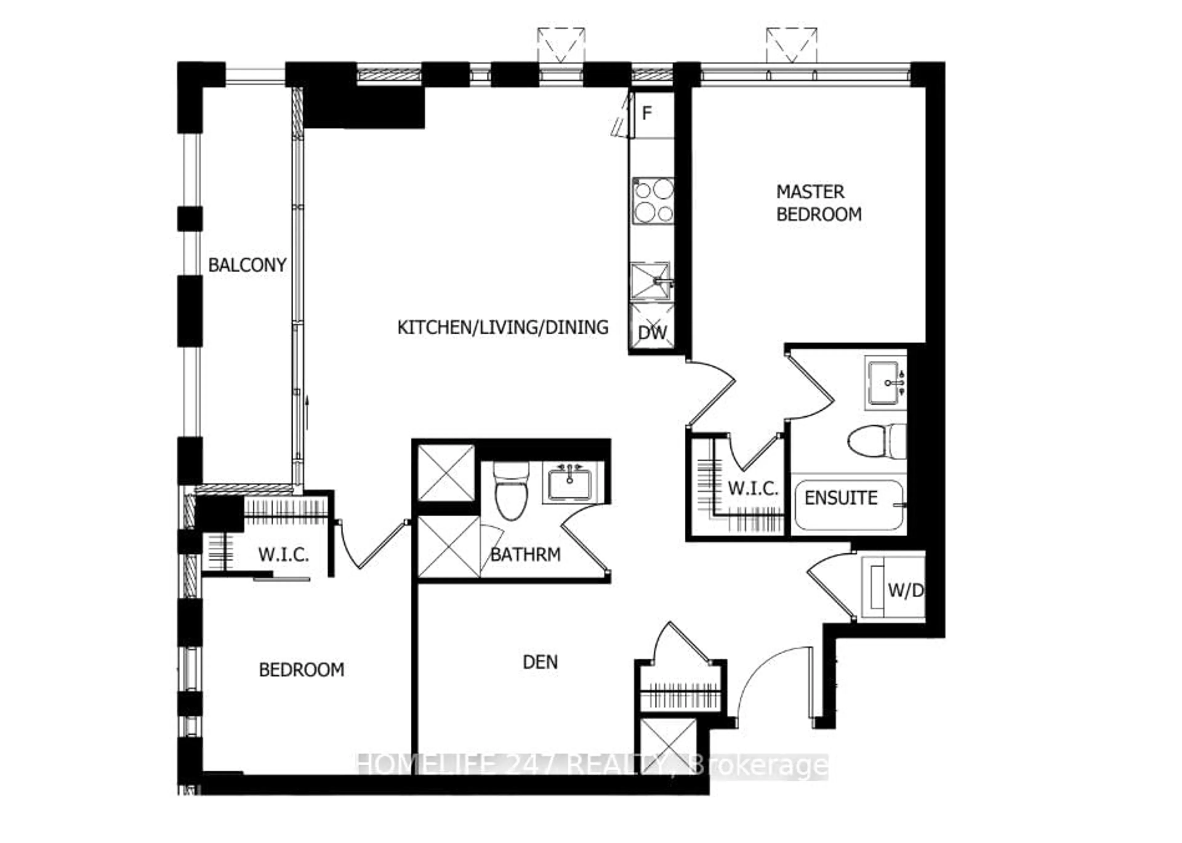 Floor plan for 225 Veterans Dr #308, Brampton Ontario L7A 0B6