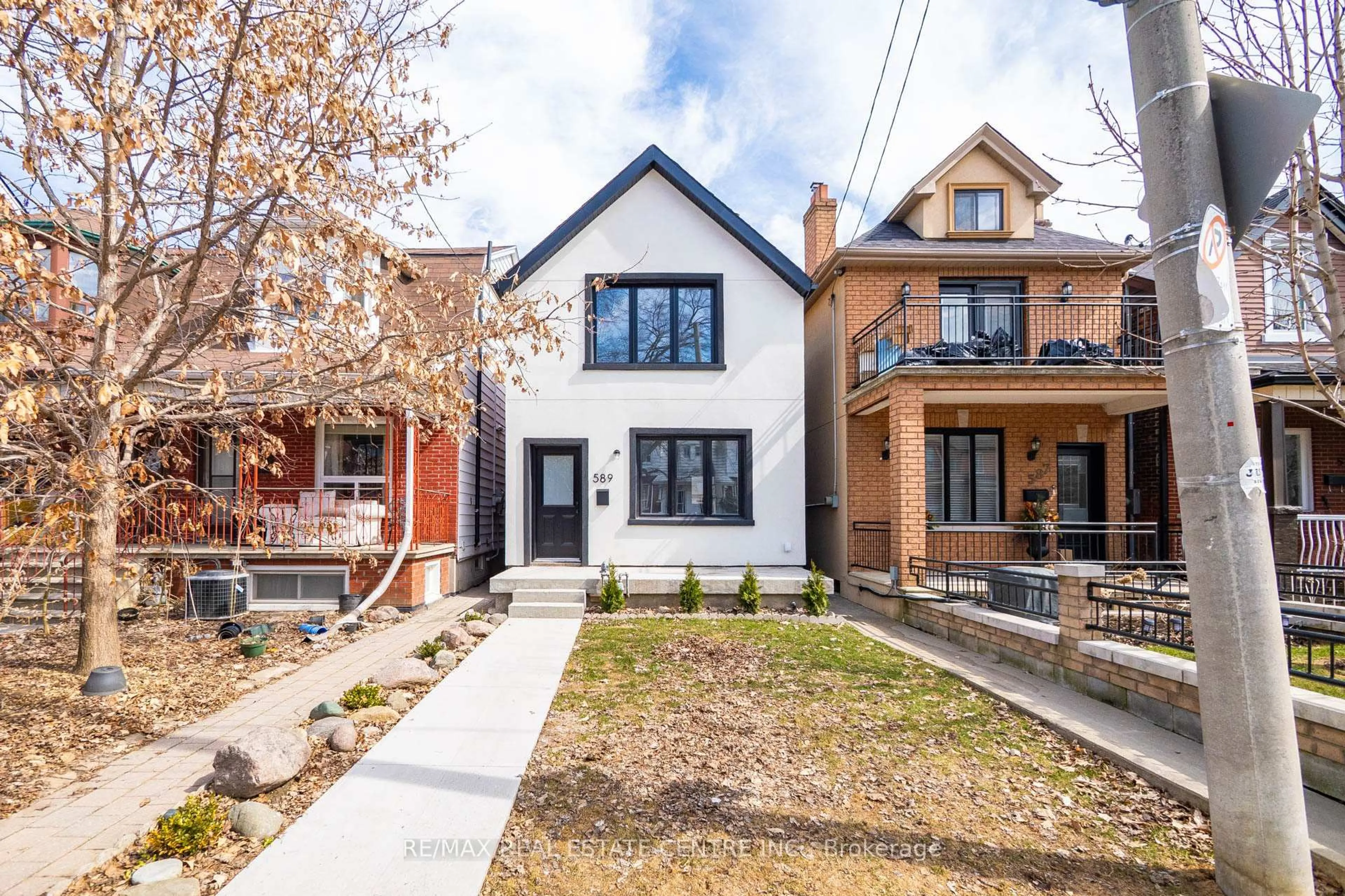 Home with brick exterior material, street for 589 St Clarens Ave, Toronto Ontario M6H 3W8