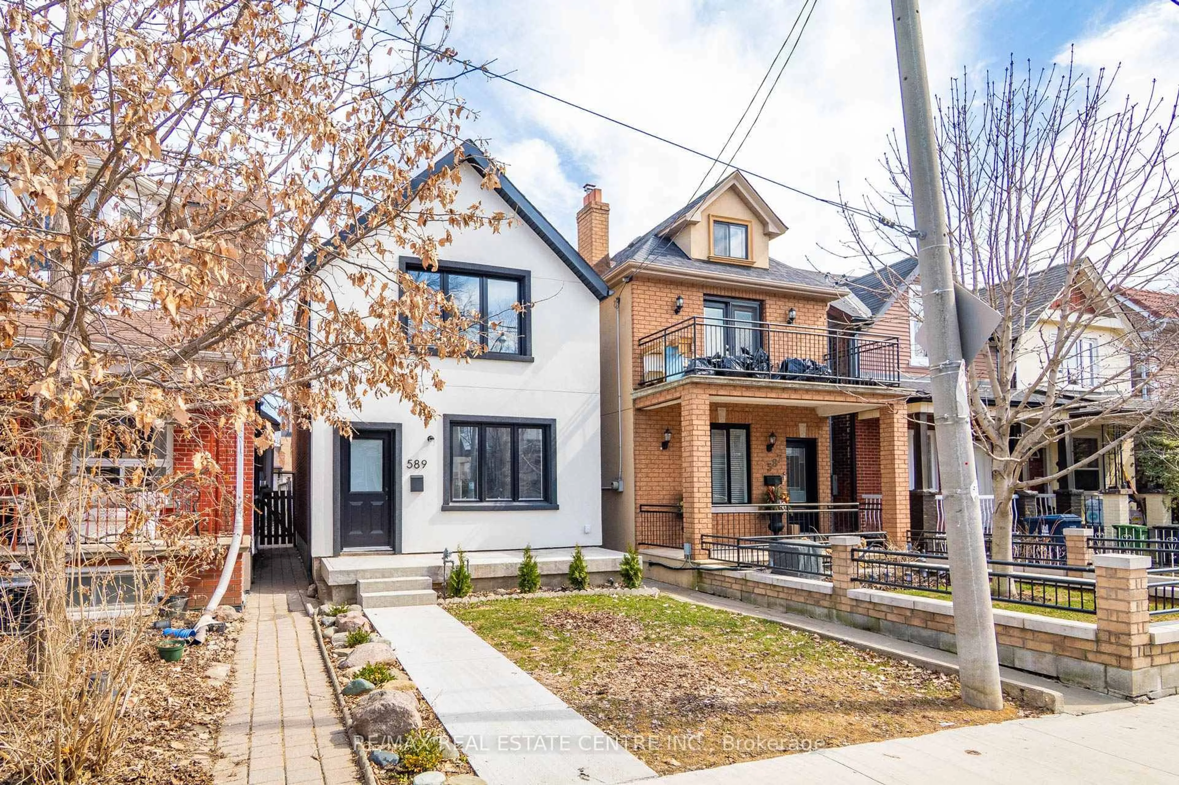 Home with brick exterior material, street for 589 St Clarens Ave, Toronto Ontario M6H 3W8