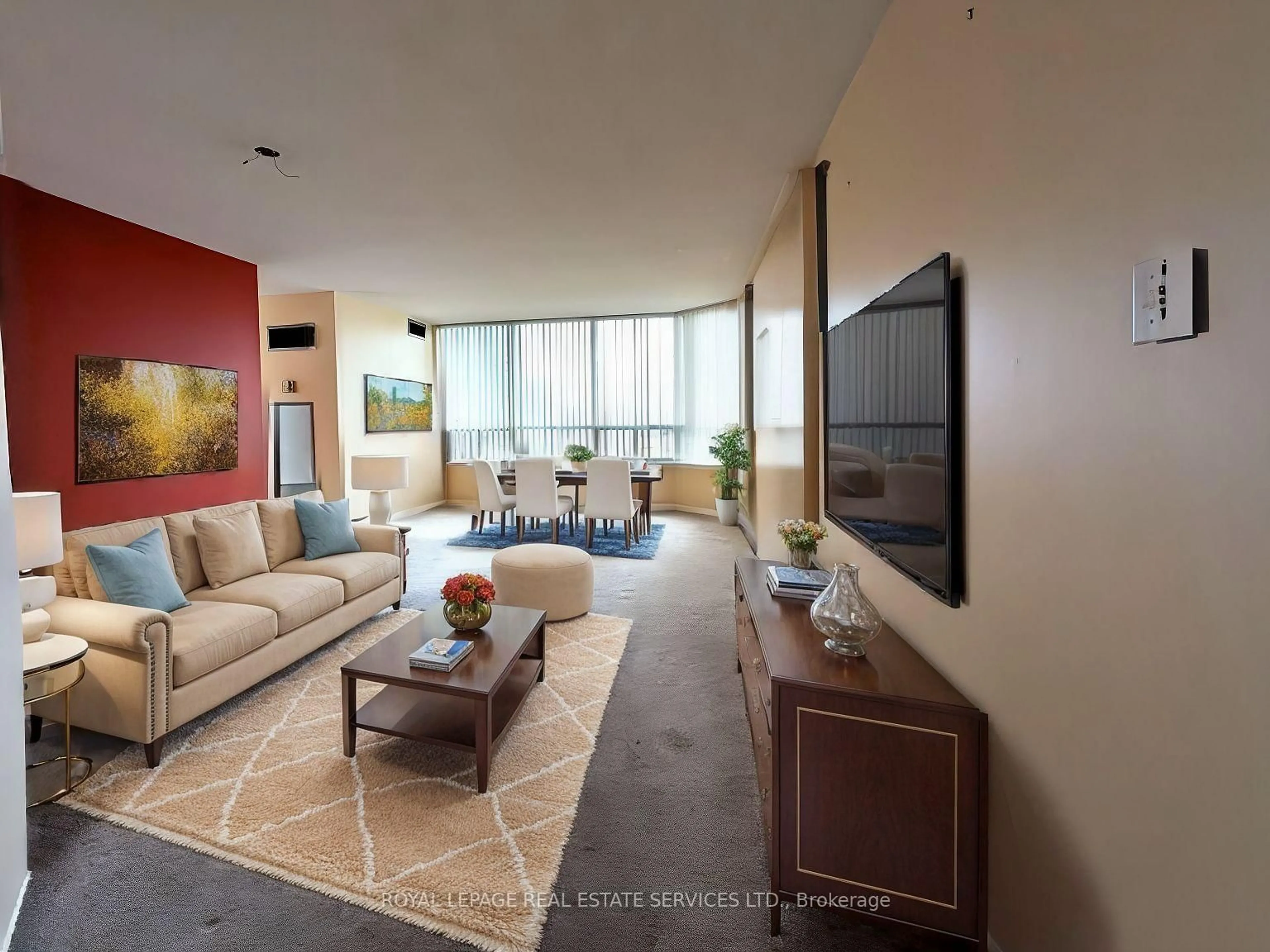 Living room with furniture, unknown for 550 Webb Dr #510, Mississauga Ontario L5B 3Y4