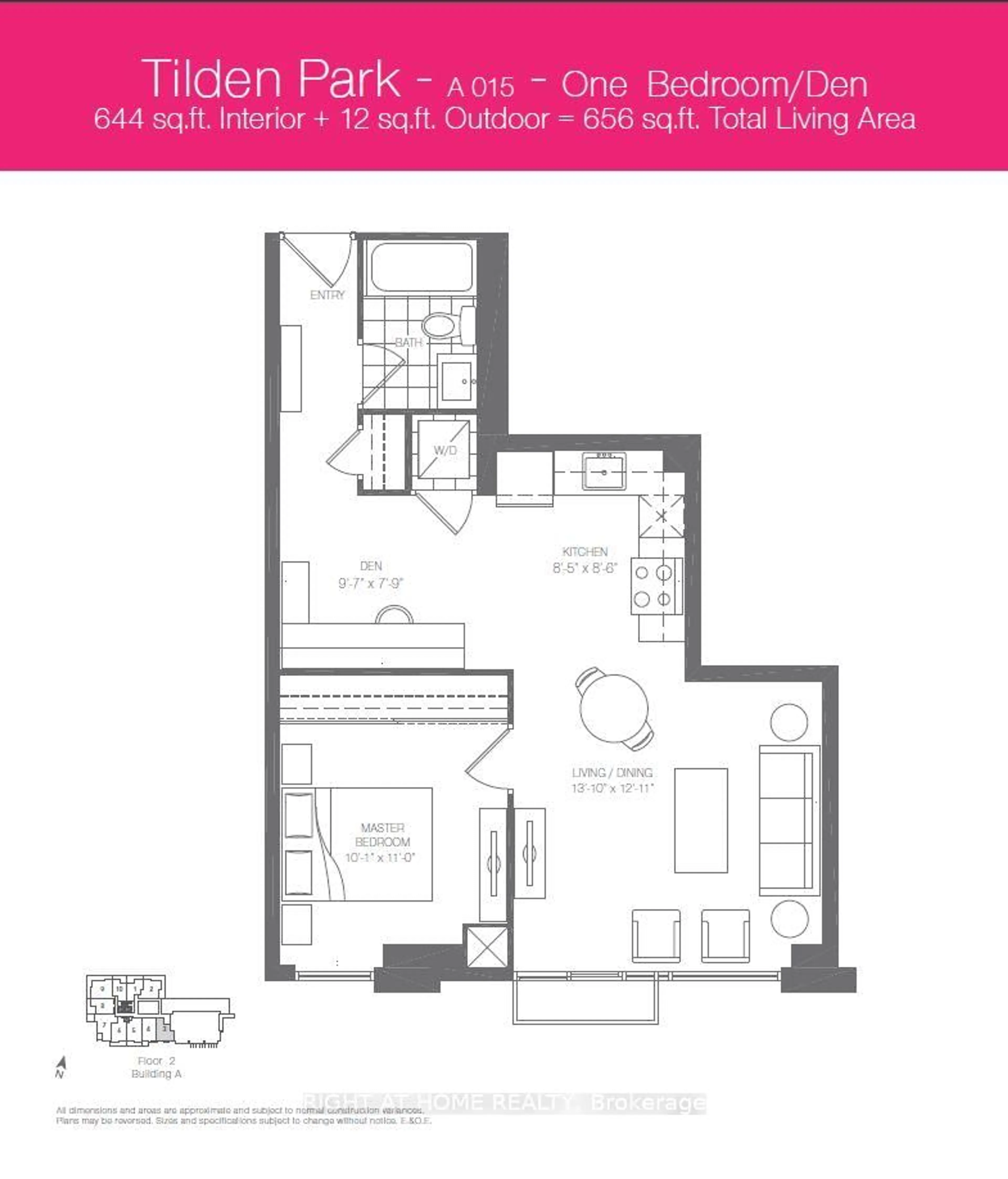 Floor plan for 15 Zorra St #203, Toronto Ontario M8Z 0C1