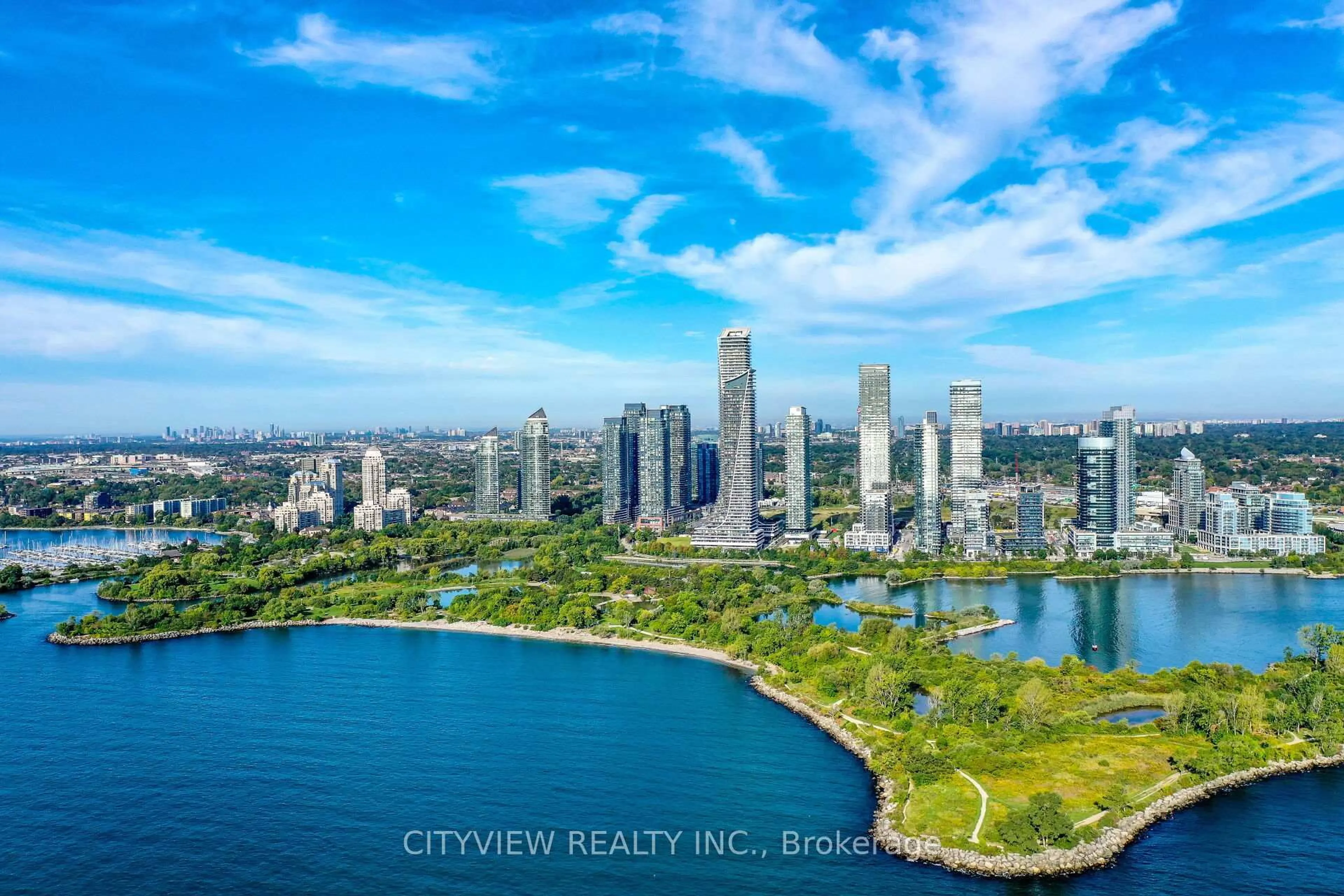 A pic from outside/outdoor area/front of a property/back of a property/a pic from drone, water/lake/river/ocean view for 90 Parklawn Rd #205, Toronto Ontario M8Y 3H8