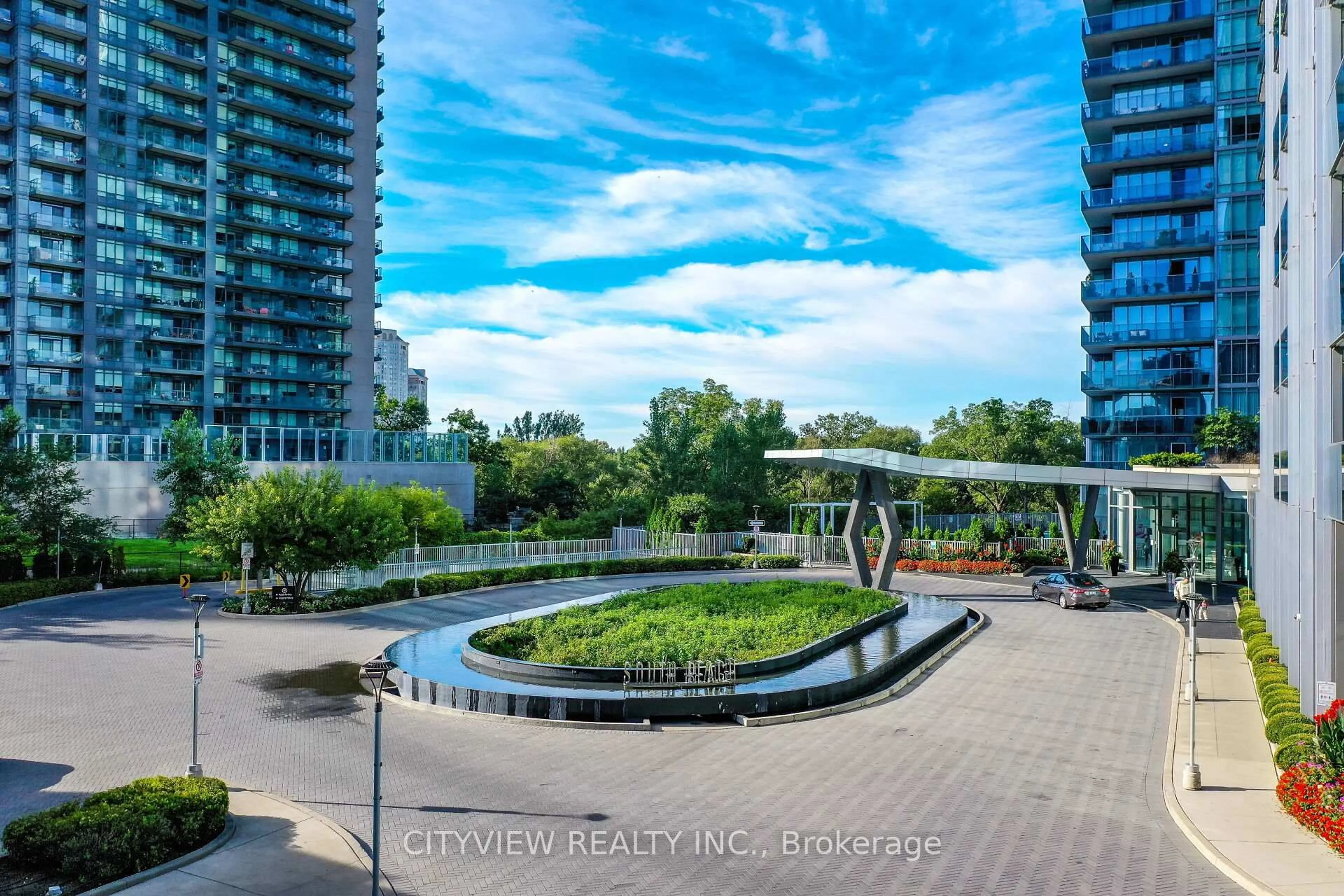 A pic from outside/outdoor area/front of a property/back of a property/a pic from drone, city buildings view from balcony for 90 Parklawn Rd #205, Toronto Ontario M8Y 3H8