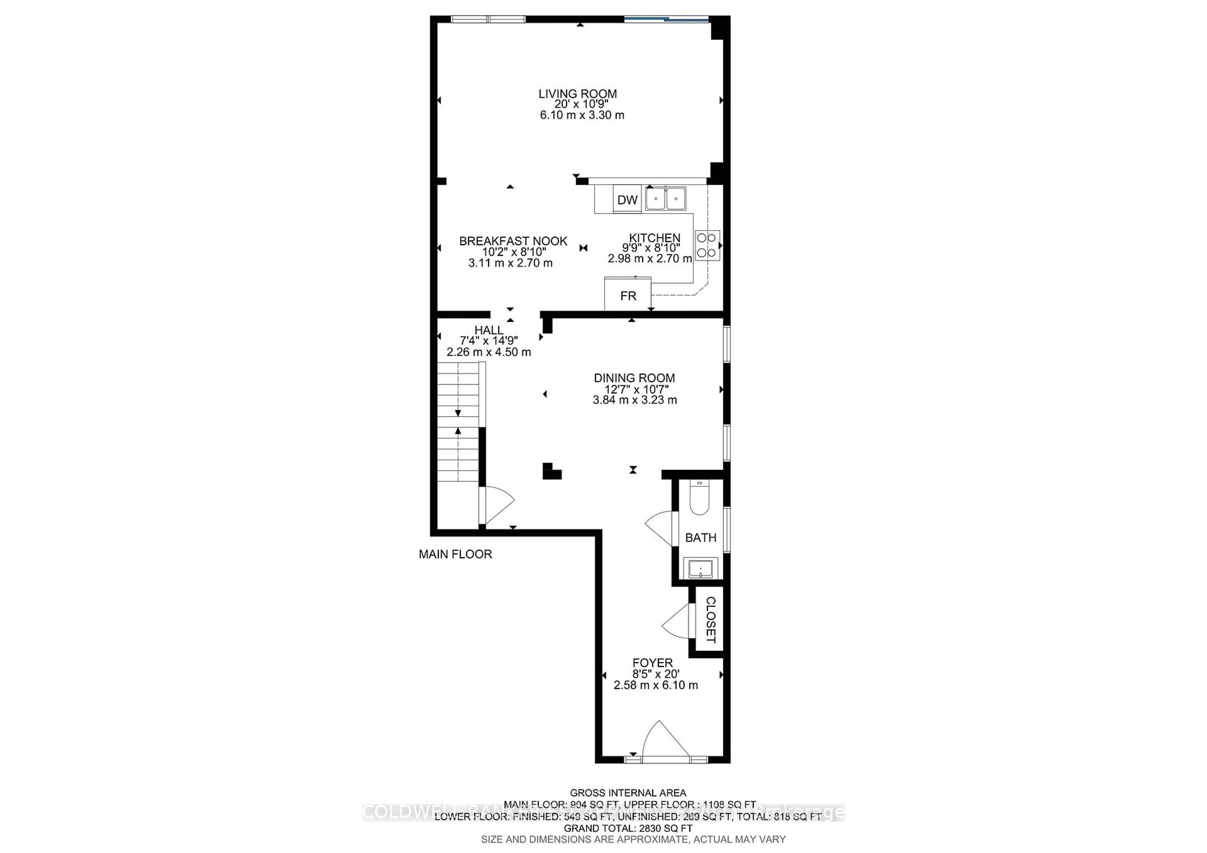 Floor plan for 602 Yates Dr, Milton Ontario L9T 7R1