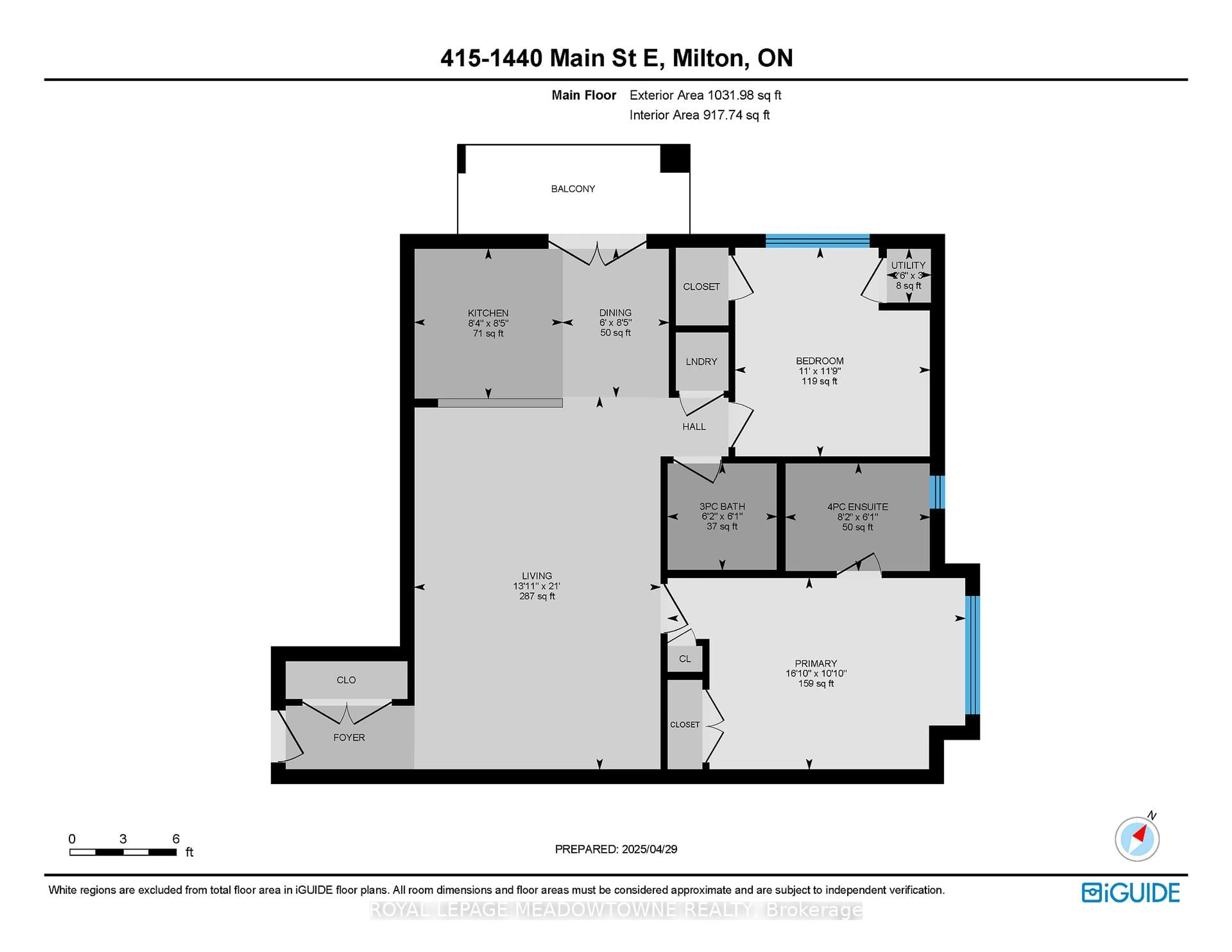 Floor plan for 1440 Main St #415, Milton Ontario L9T 8W3