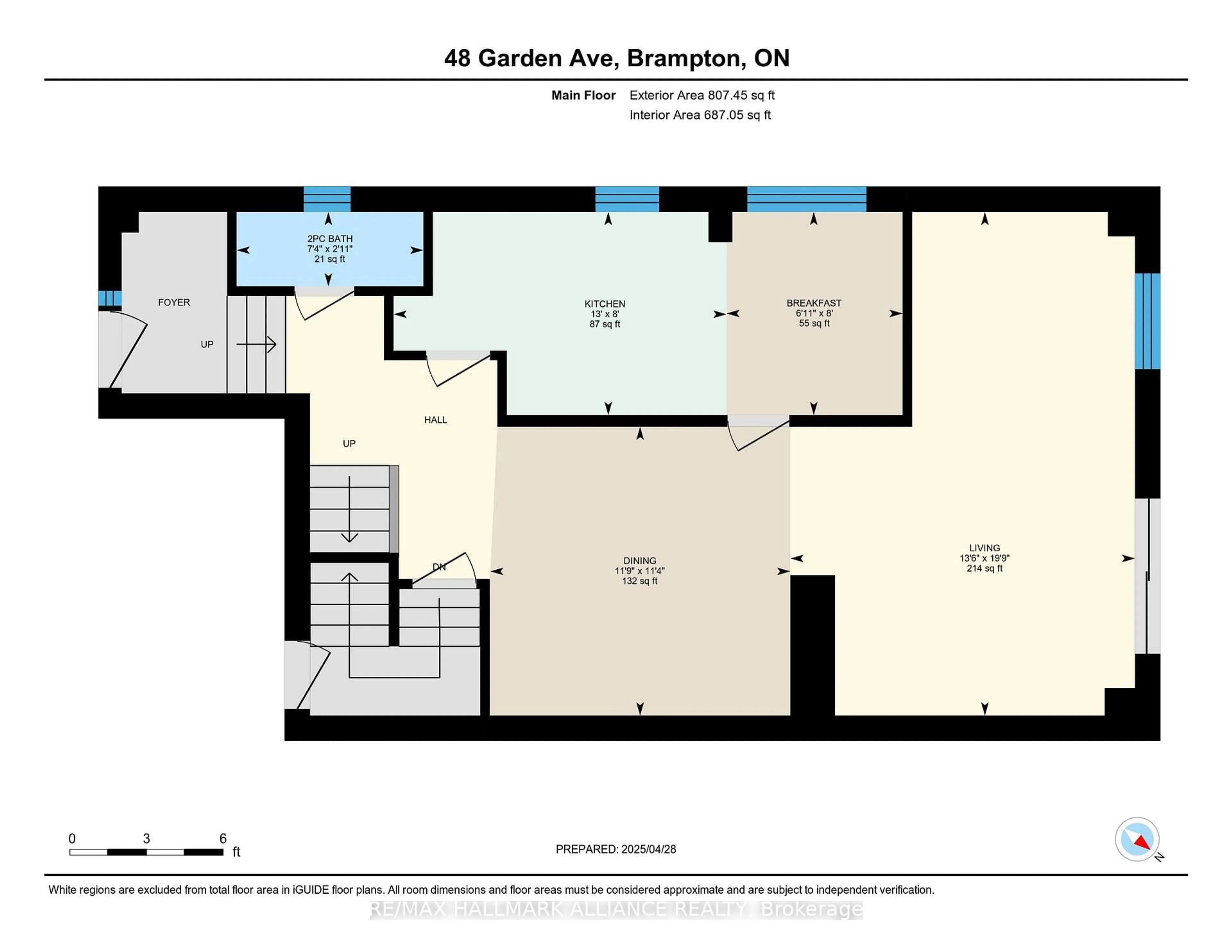 Floor plan for 48 Garden Ave, Brampton Ontario L6X 1M5