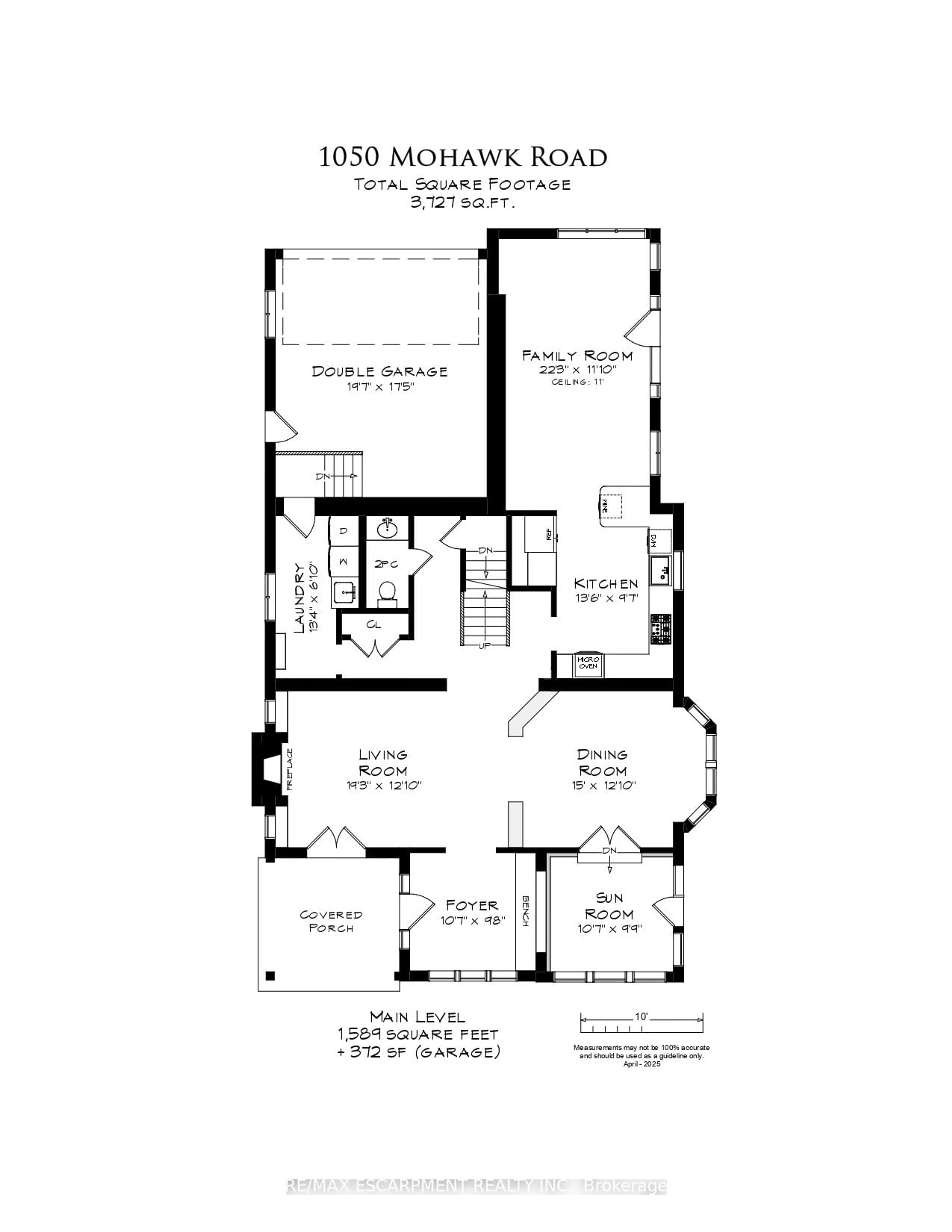 Floor plan for 1050 Mohawk Rd, Burlington Ontario L7T 3M6