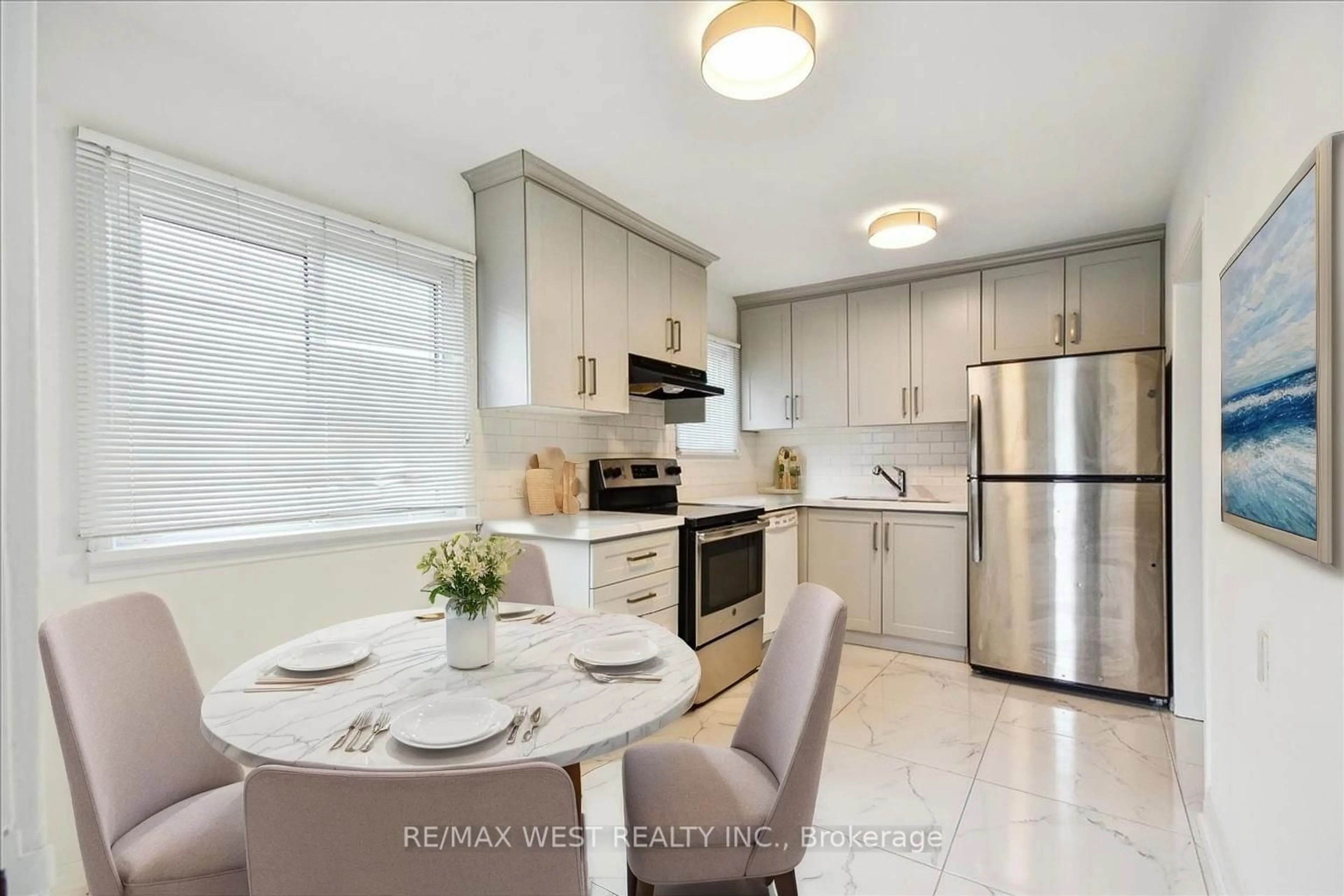 Open concept kitchen, ceramic/tile floor for 20 Boniface Ave, Toronto Ontario M9W 1T6