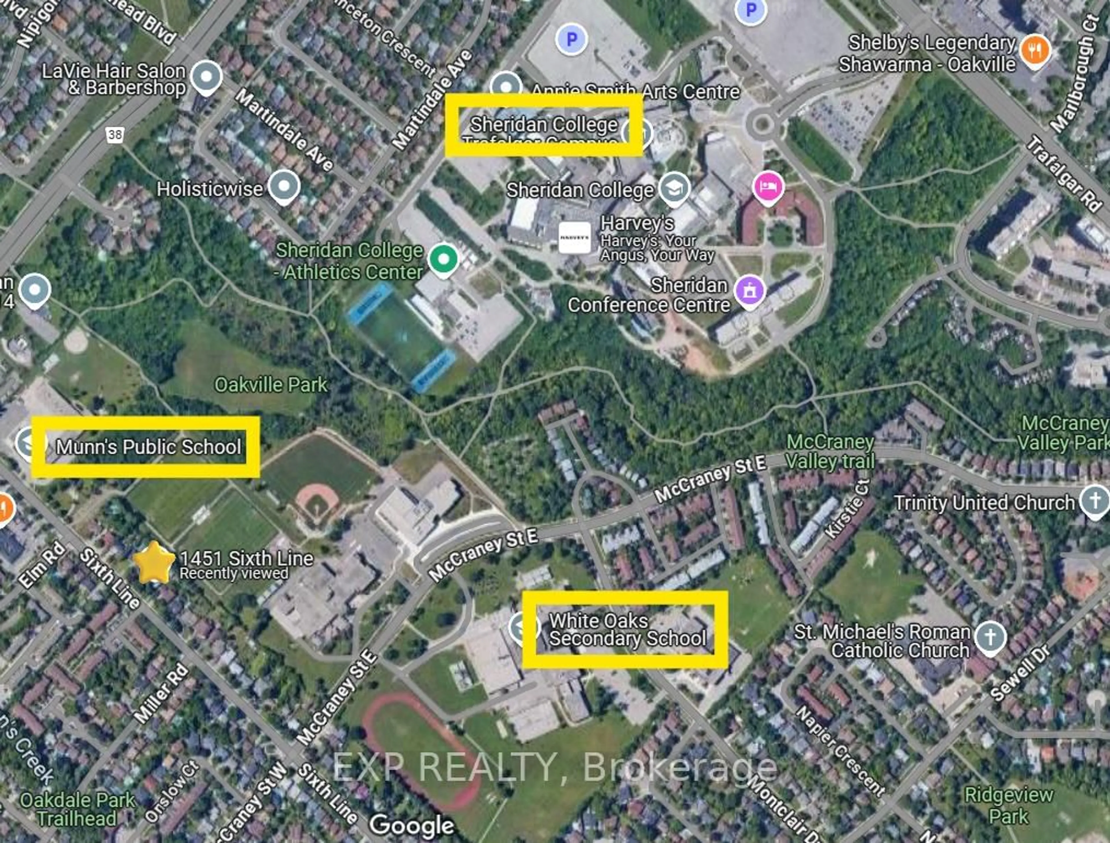 Picture of a map for 1451 Sixth Line, Oakville Ontario L6H 1X6
