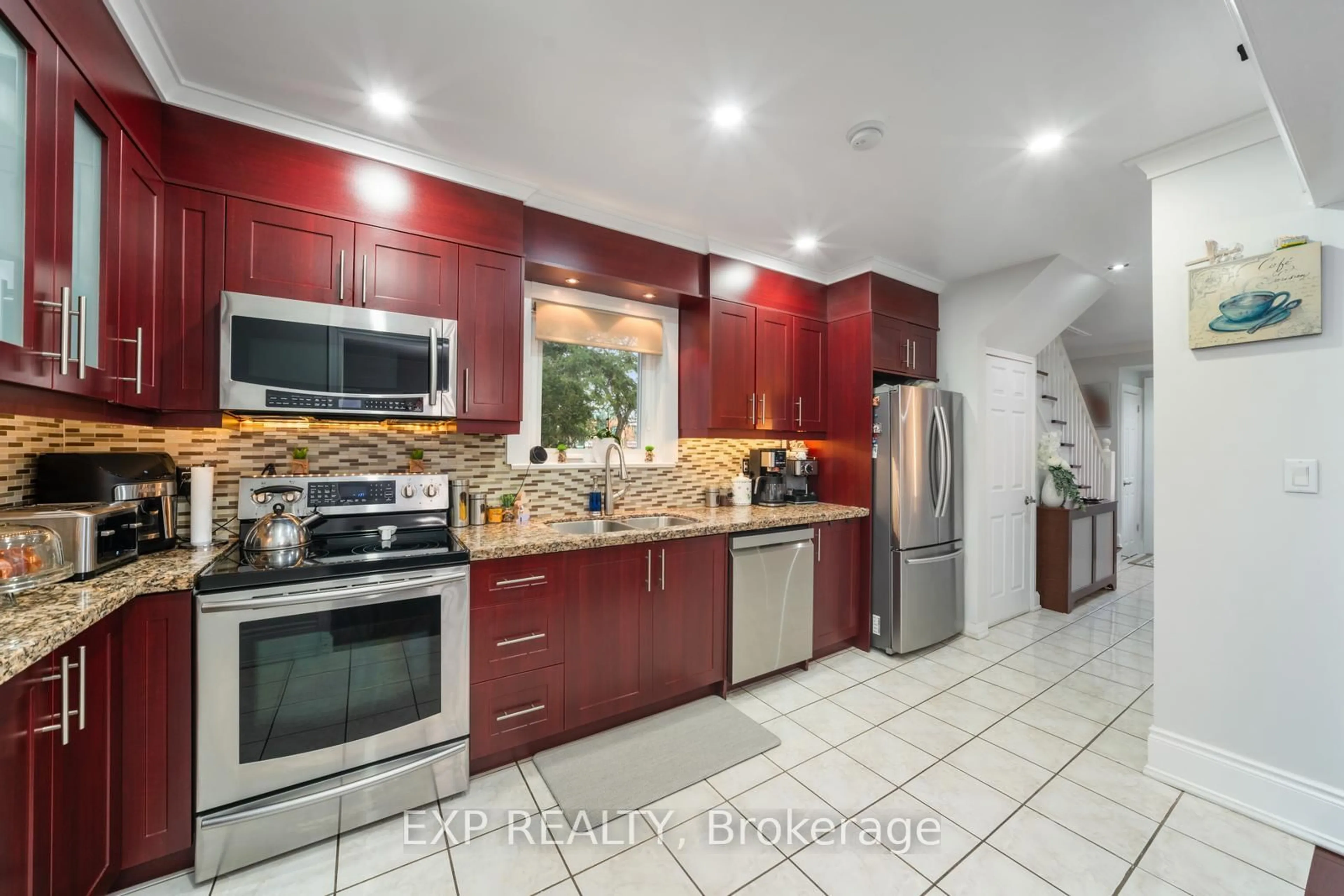 Contemporary kitchen, ceramic/tile floor for 2067 Eglinton Ave, Toronto Ontario M6E 2K6