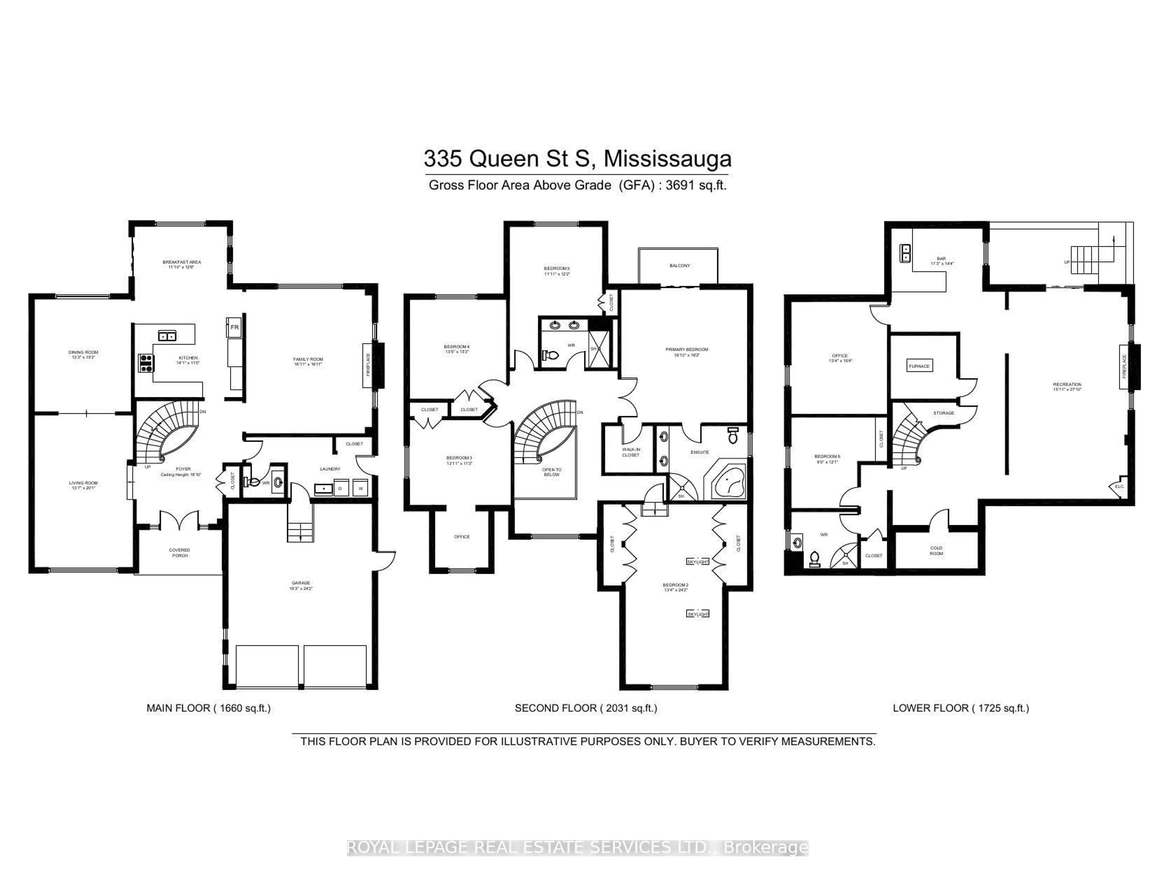 Floor plan for 335 Queen St, Mississauga Ontario L5M 1M3