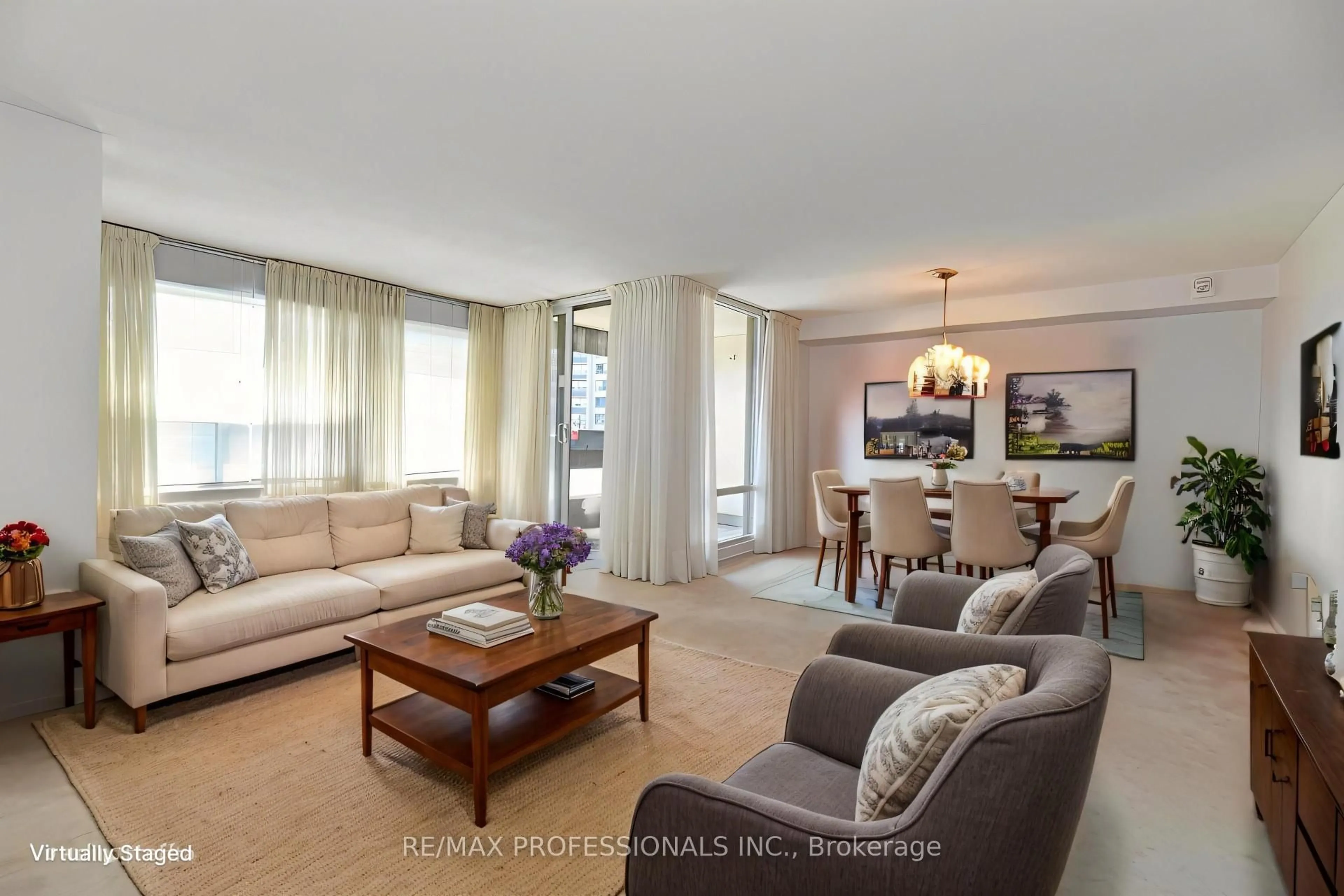 Living room with furniture, unknown for 475 The West Mall N/A #417, Toronto Ontario M9C 4Z3