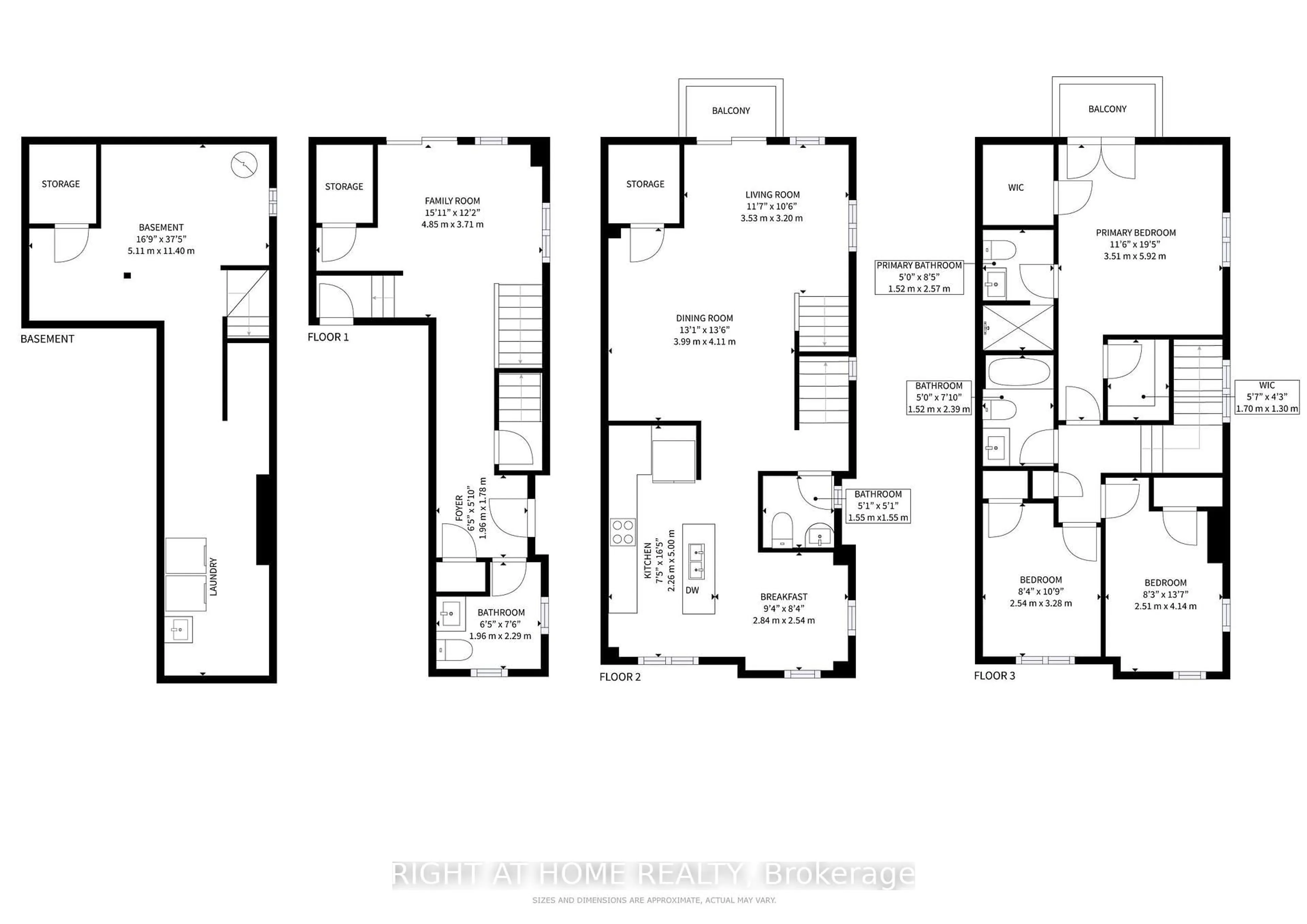 Floor plan for 211 Wyndham St, Mississauga Ontario L5M 2S5
