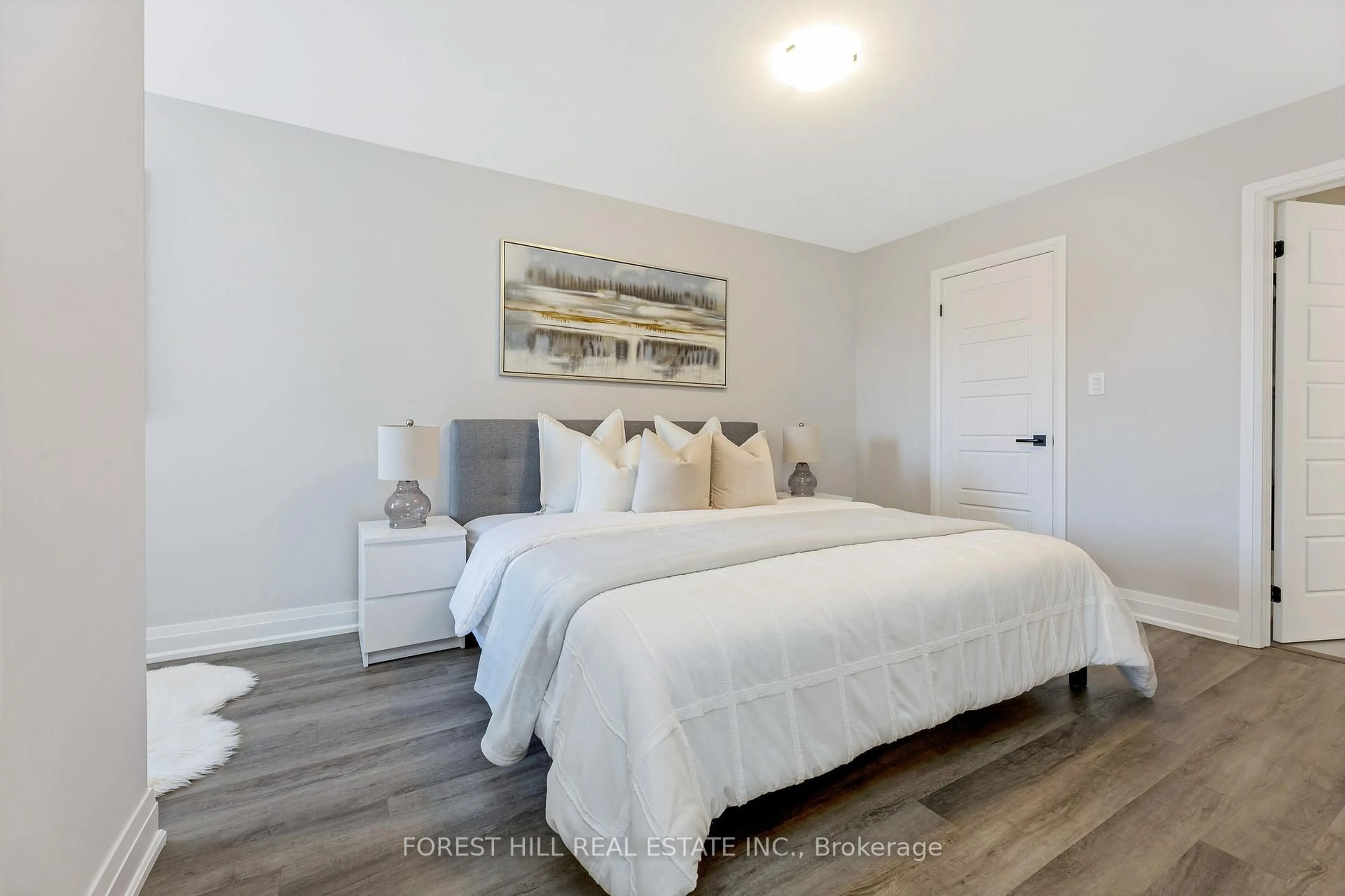 Bedroom with bed, wood/laminate floor for 972 Hickory Cres, Milton Ontario L9E 1P6