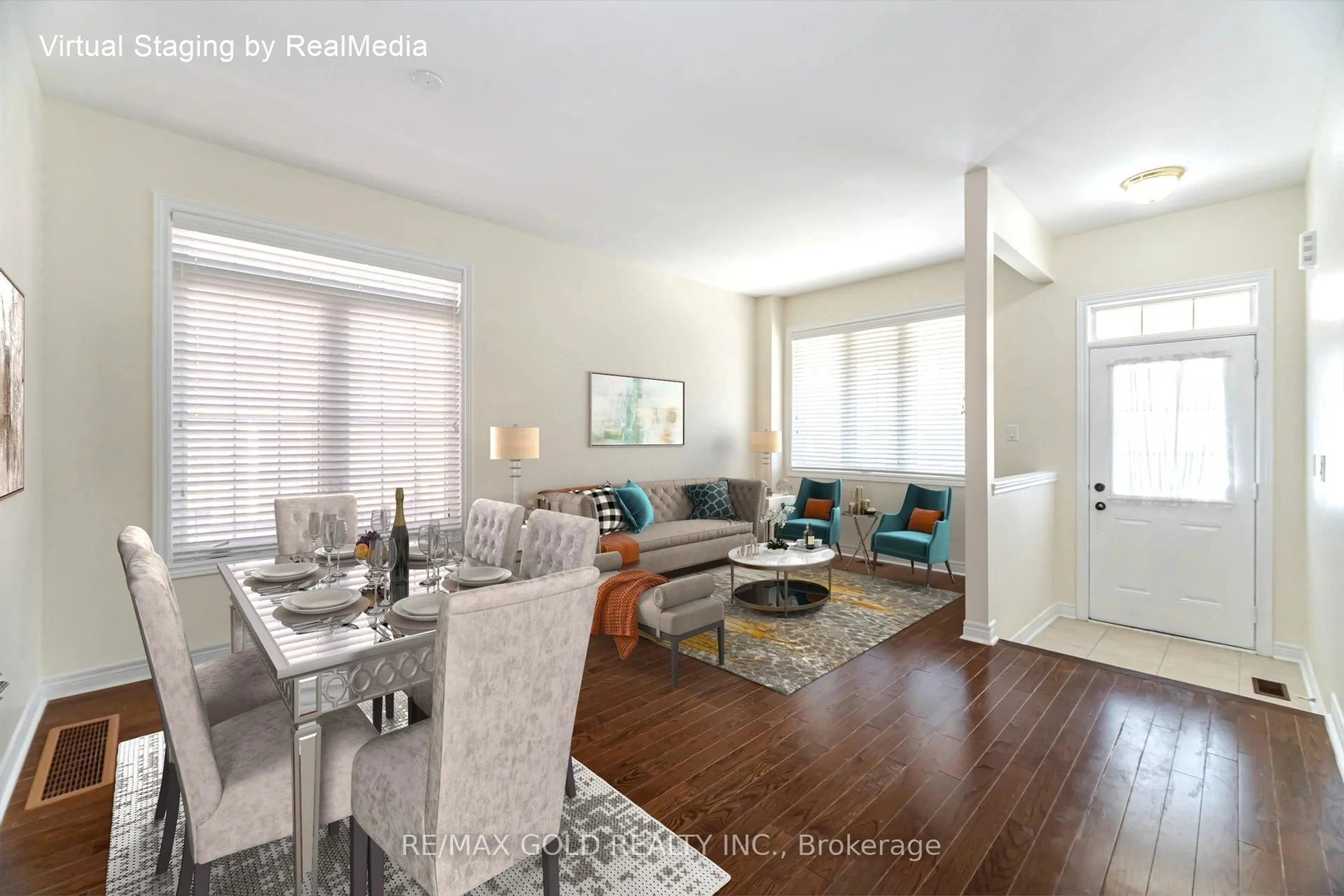 Living room with furniture, wood/laminate floor for 17 Shediac Rd, Brampton Ontario L6Y 0N1