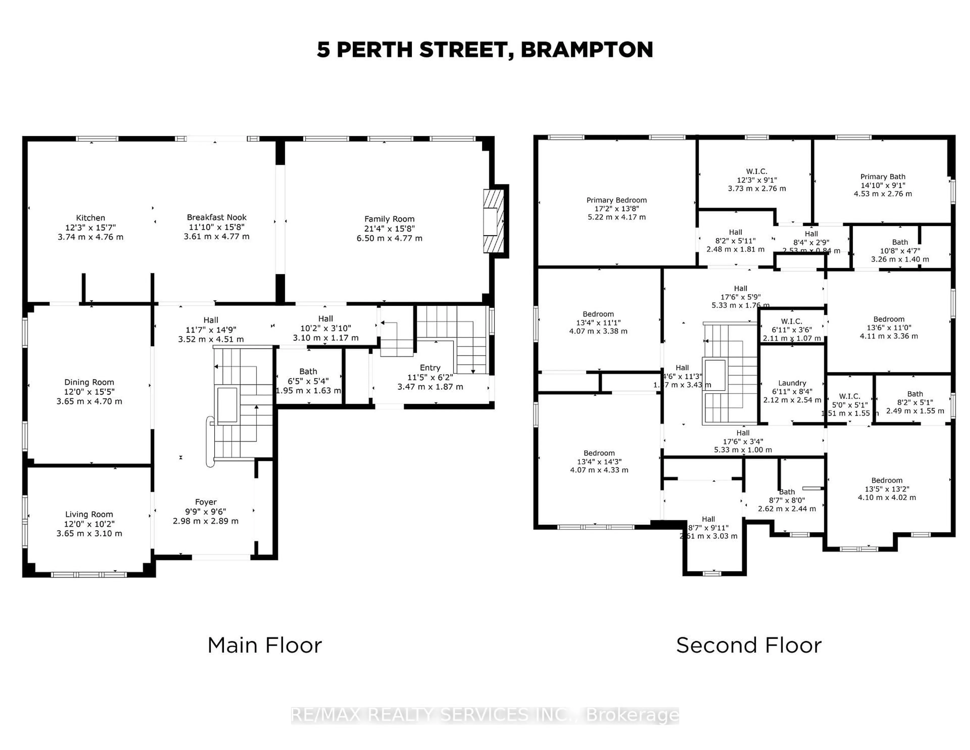 Floor plan for 5 Perth St, Brampton Ontario L6Z 4P3