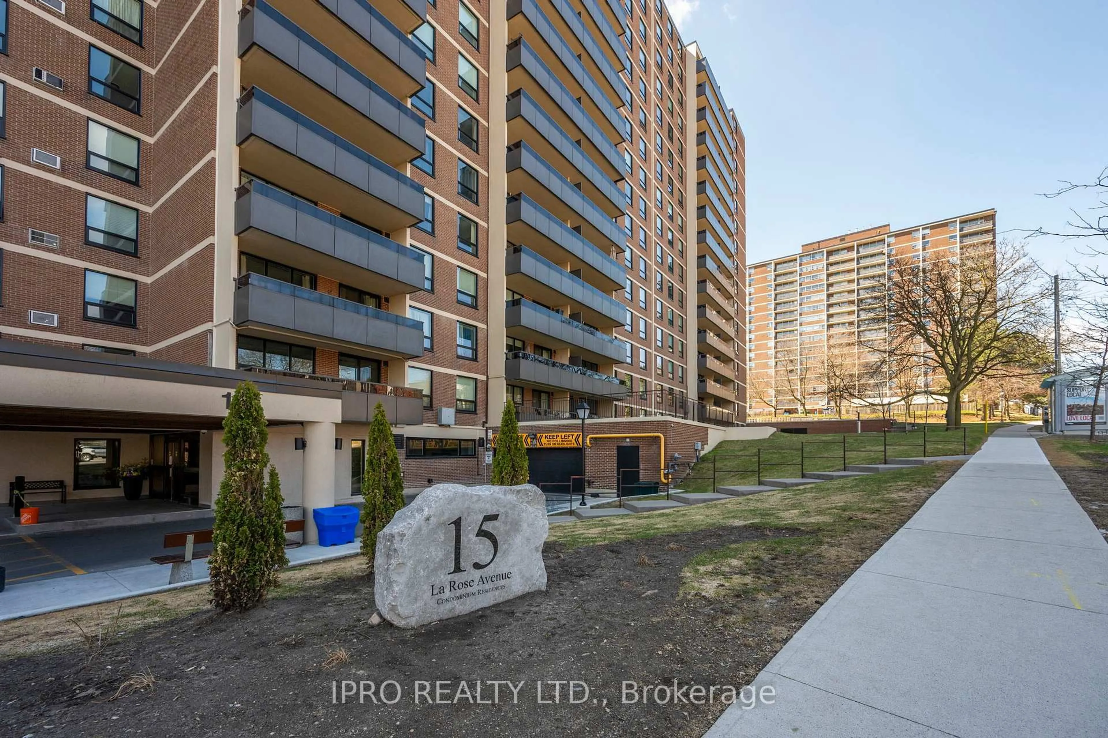 Patio, building for 15 La Rose Ave #1510, Toronto Ontario M9P 1A7