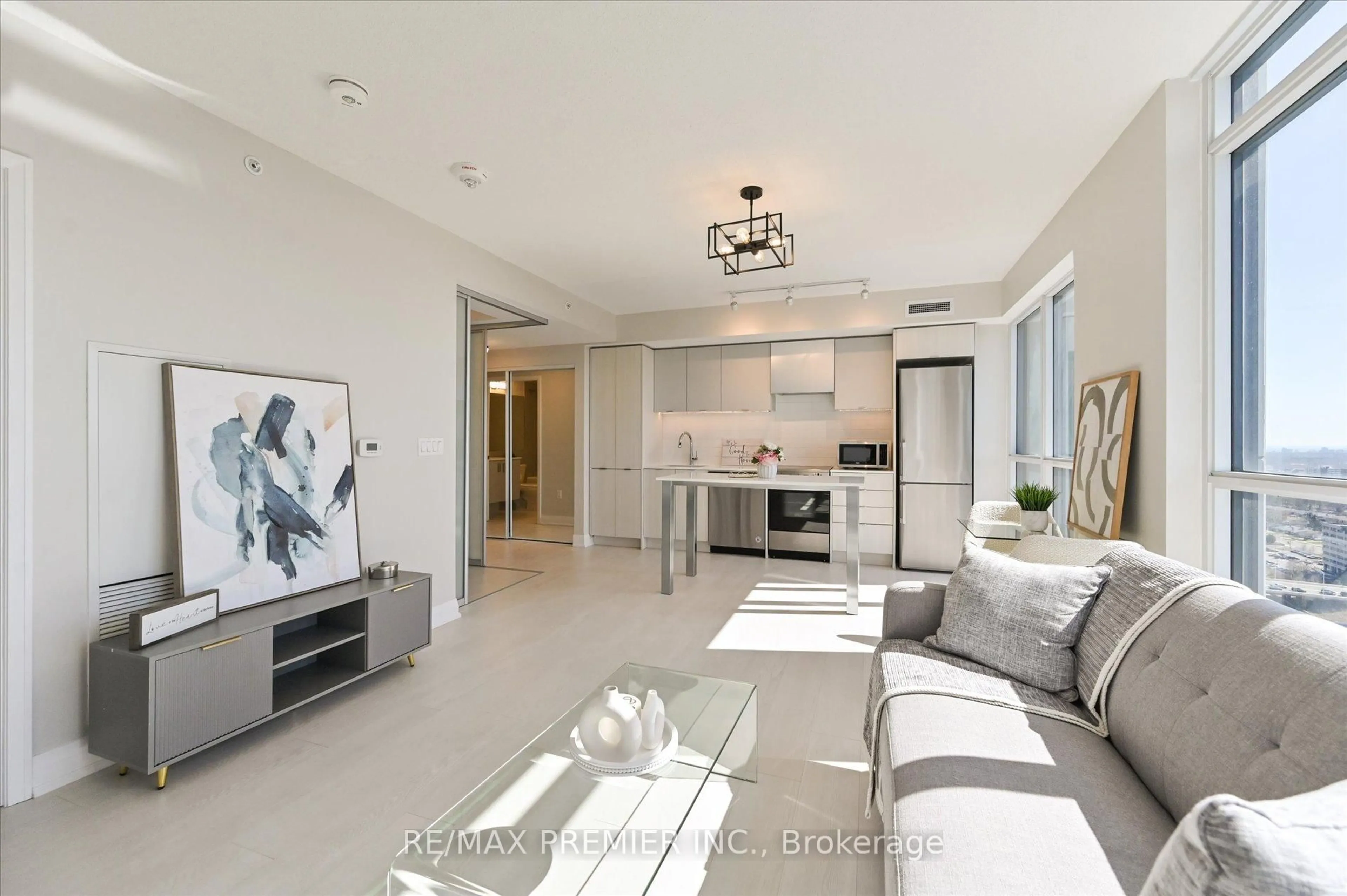 Living room with furniture, unknown for 30 Gibbs Rd #2402, Toronto Ontario M9B 0E4