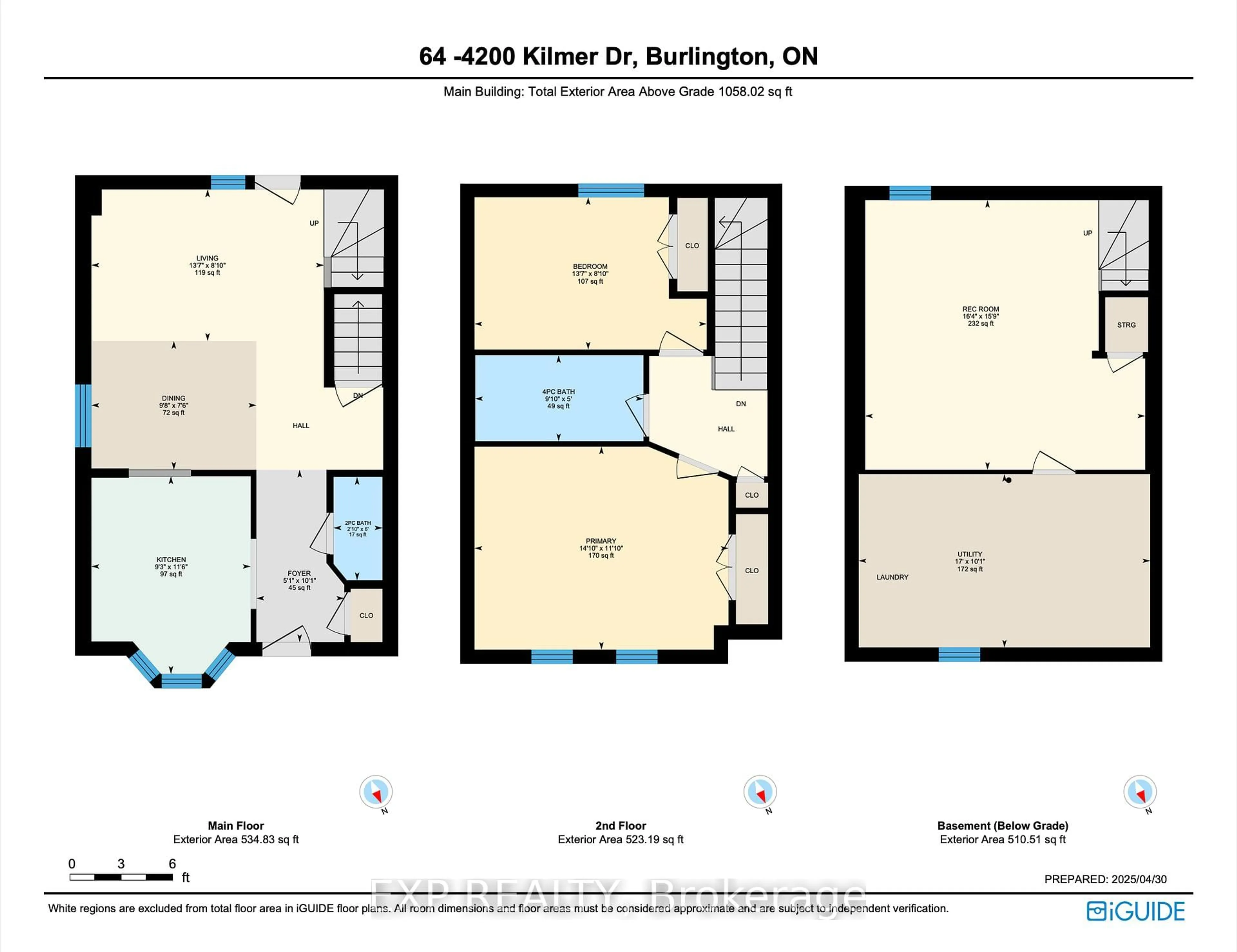 Floor plan for 4200 Kilmer Dr #64, Burlington Ontario L7M 4Y3