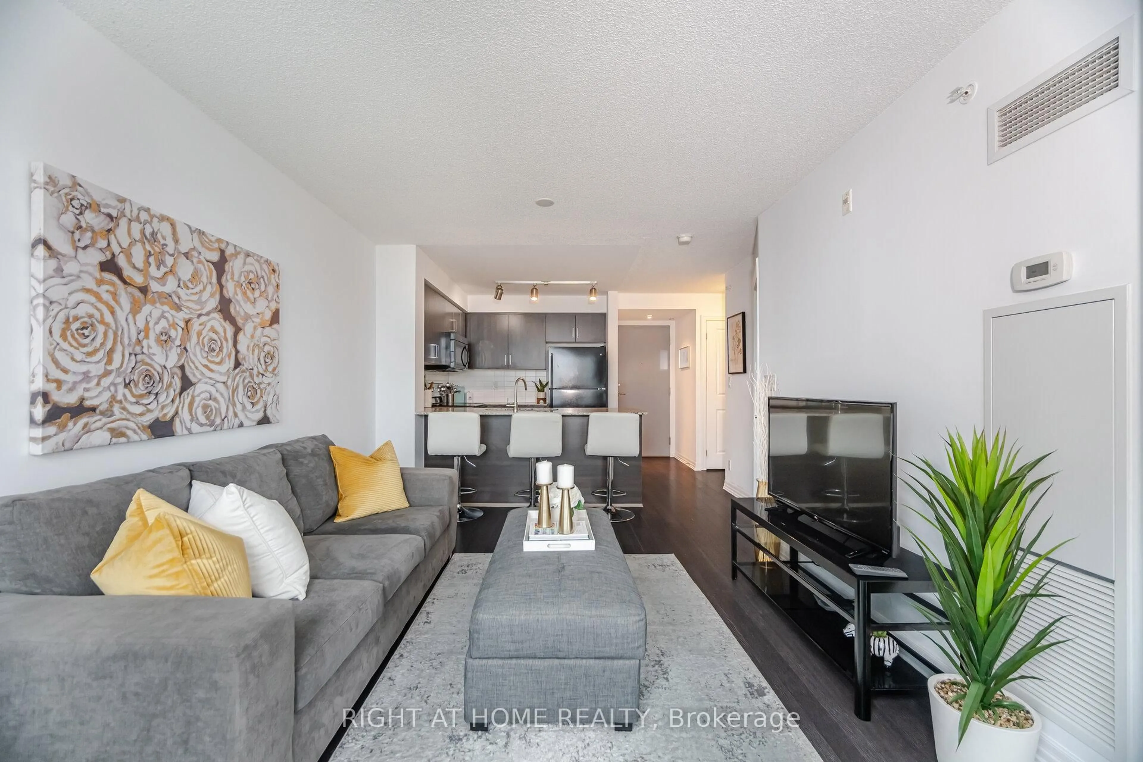 Living room with furniture, unknown for 80 Esther Lorrie Dr #616, Toronto Ontario M9W 0C6