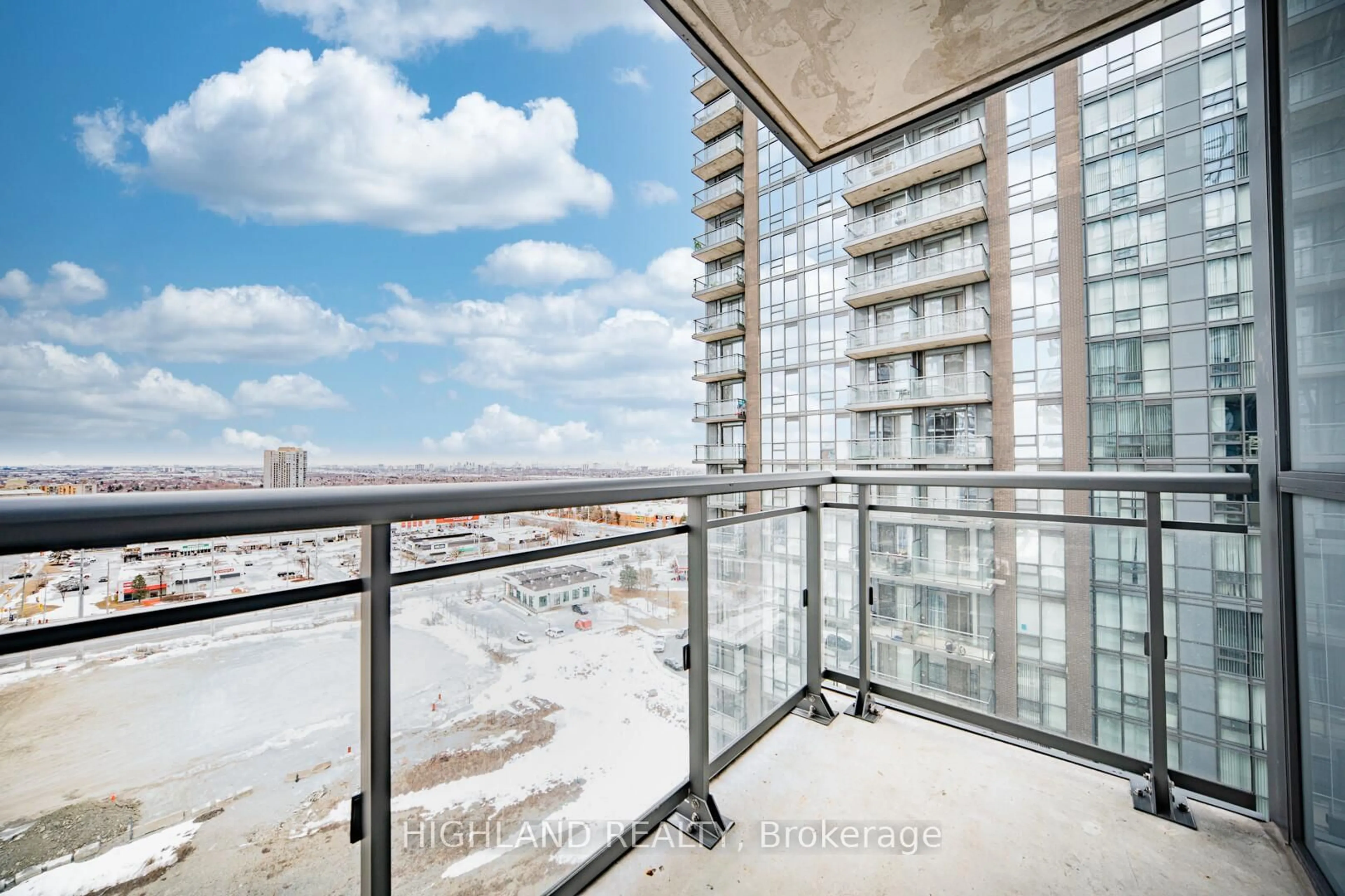 Balcony in the apartment, city buildings view from balcony for 5033 Four Springs Ave #1319, Mississauga Ontario L5R 0G6