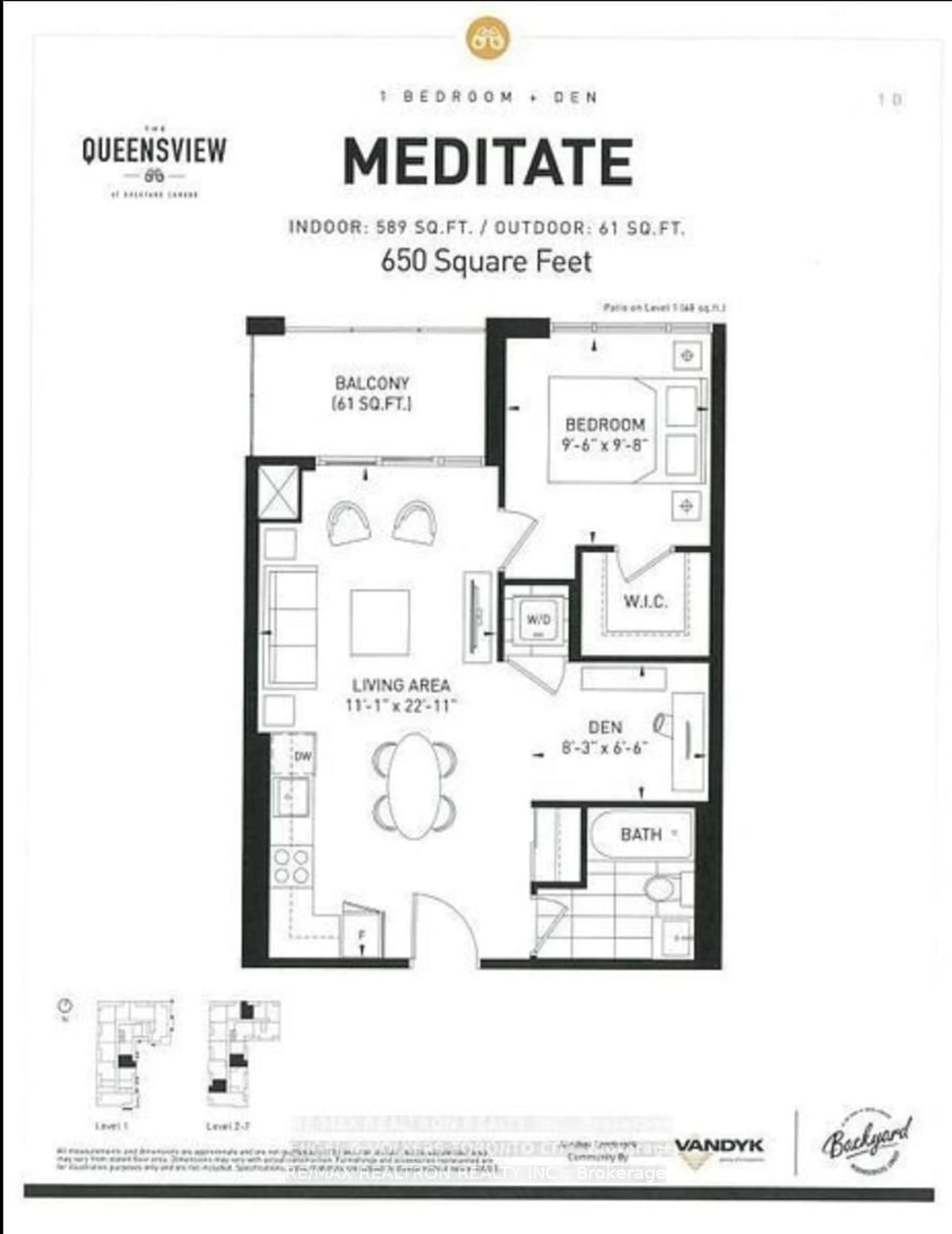 Floor plan for 25 Neighbourhood Lane #205, Toronto Ontario M8Y 0C4