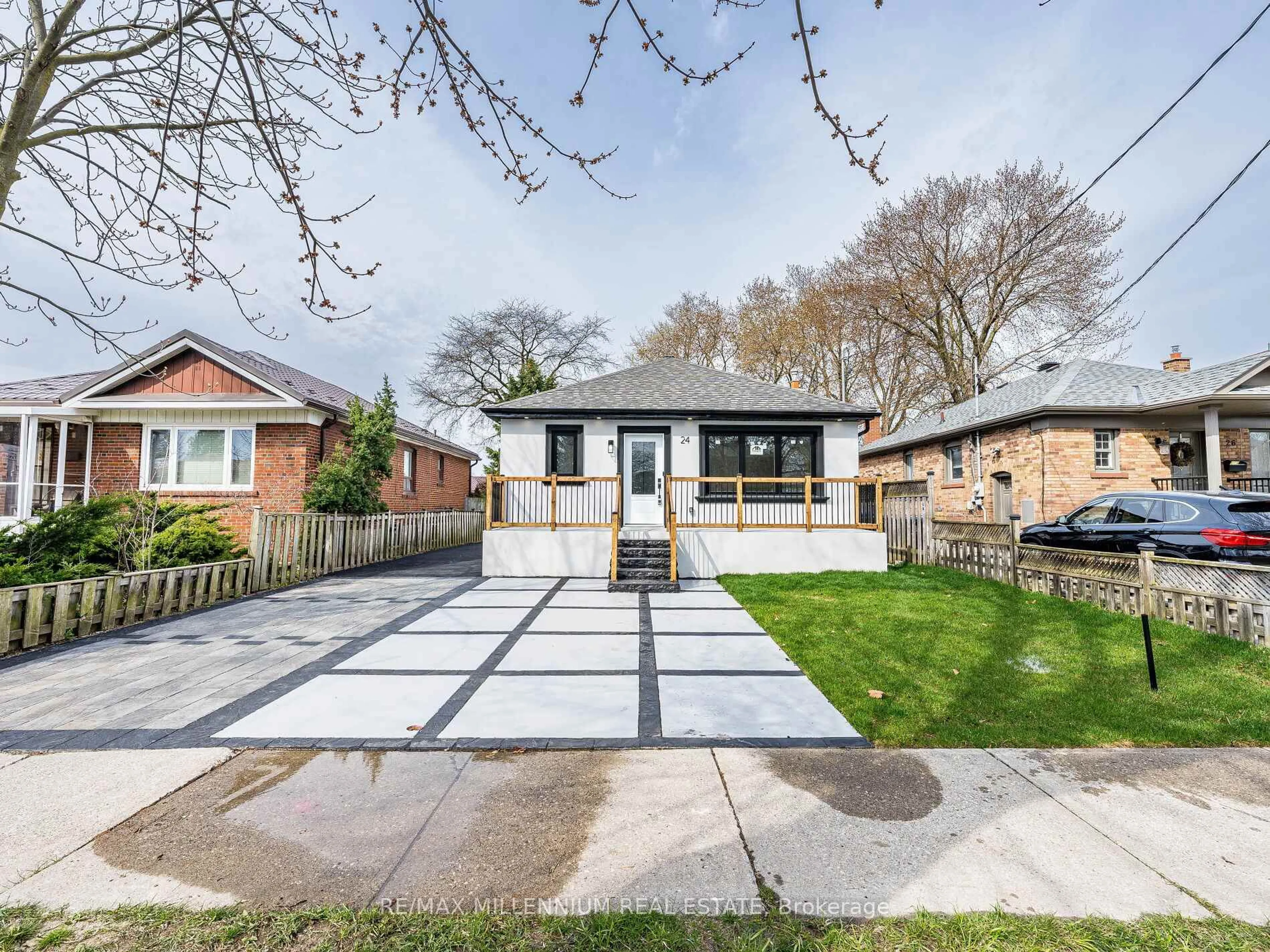 Home with brick exterior material, street for 24 Treeview Dr, Toronto Ontario M8W 4B9