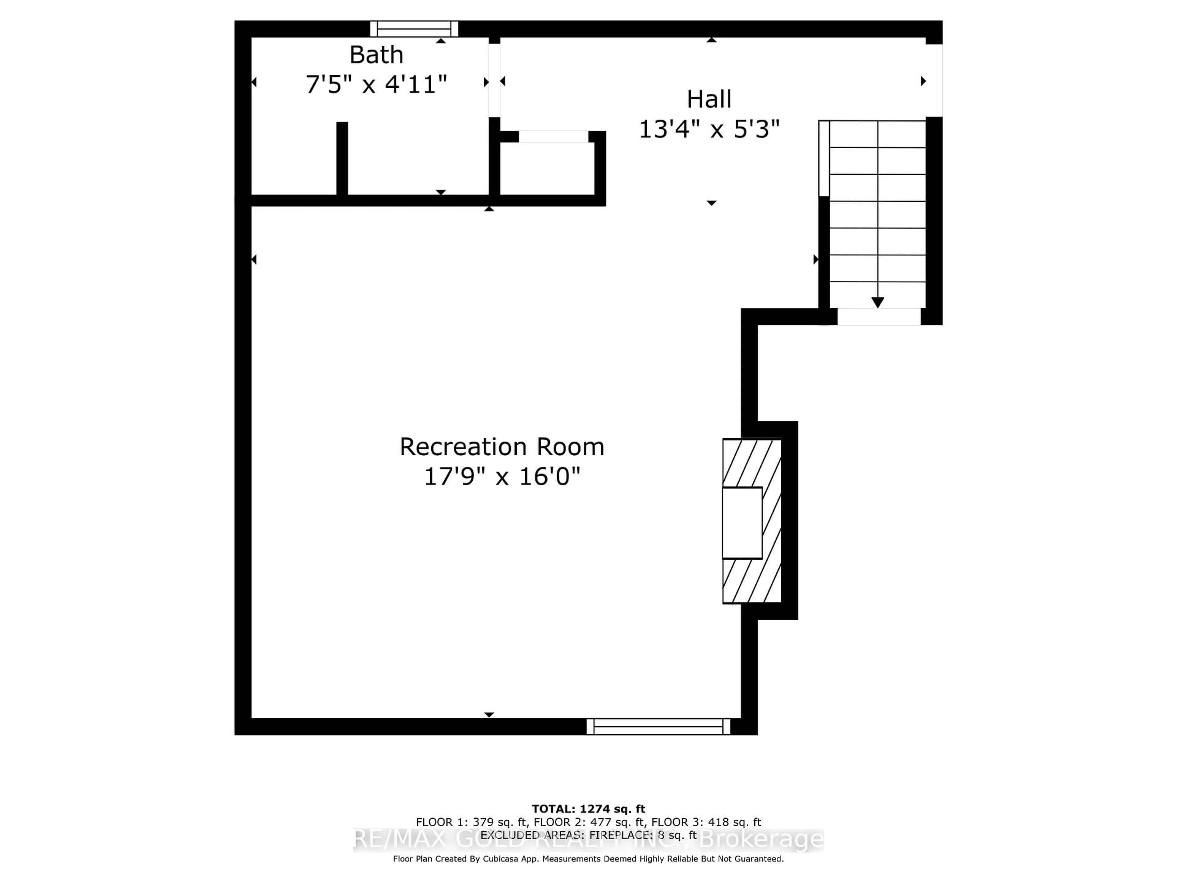 Floor plan for 1 Hearthstone Crt, Brampton Ontario L6S 1N8