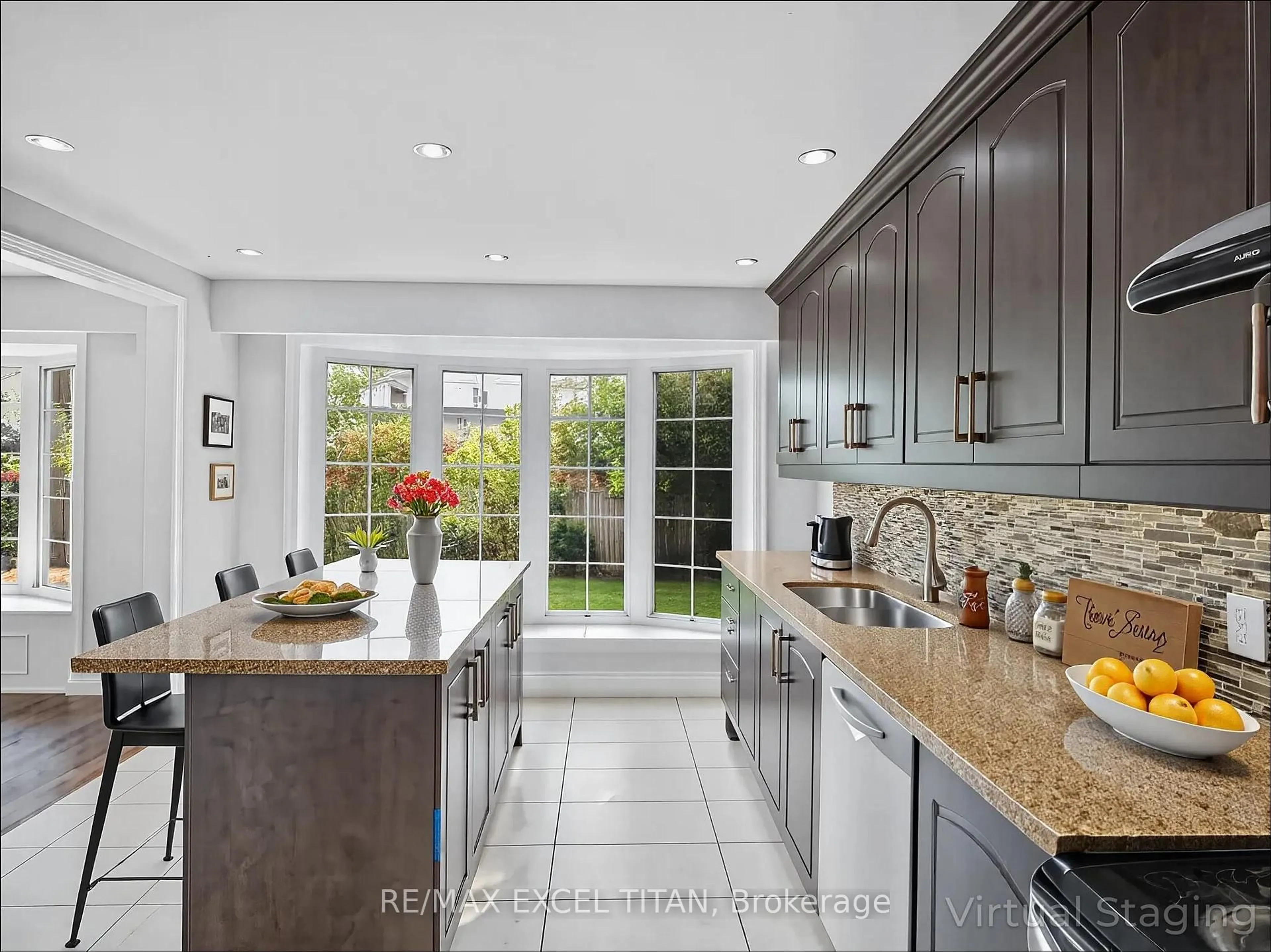 Contemporary kitchen, ceramic/tile floor for 27 Macdougall Dr, Brampton Ontario L6S 3P4