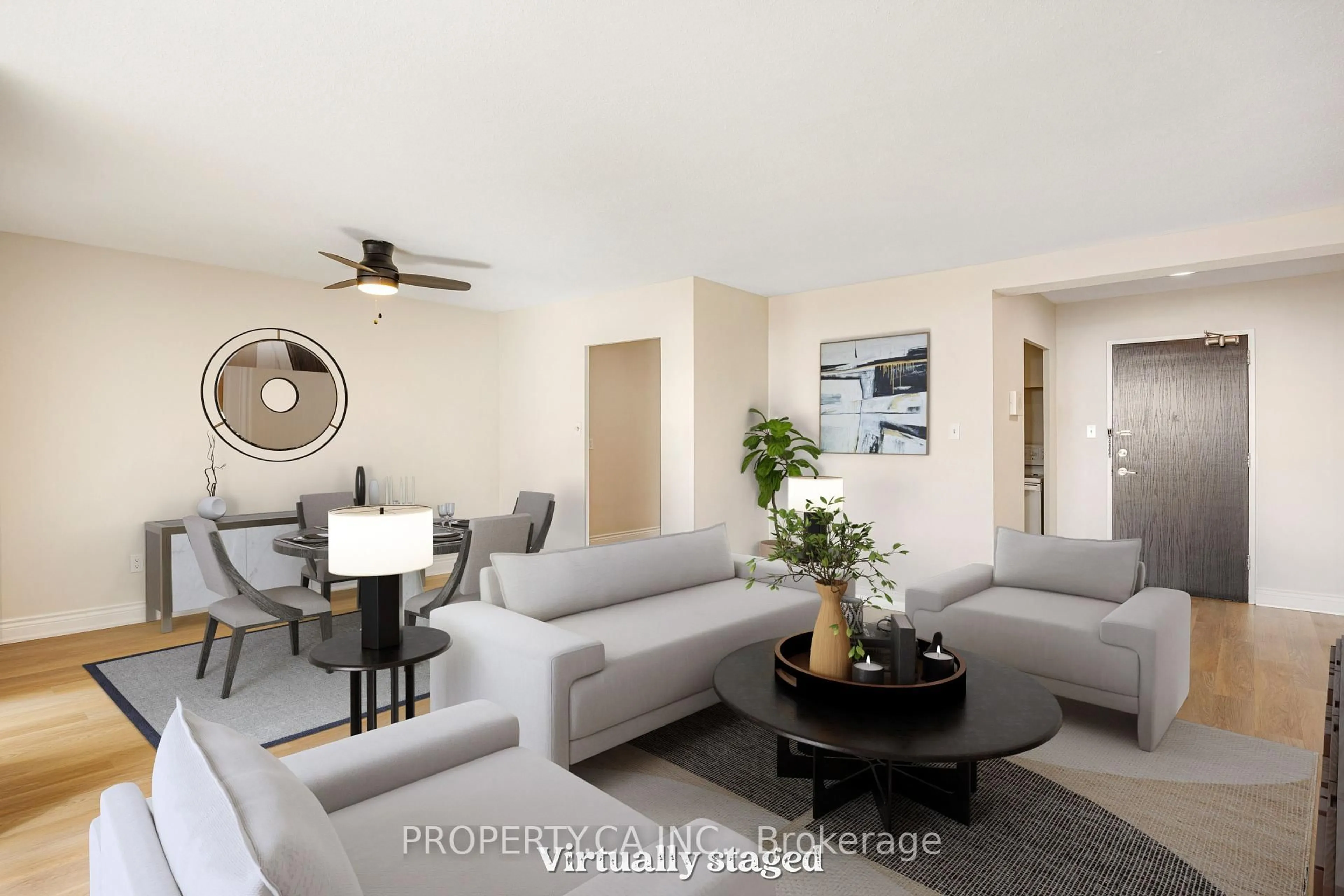 Living room with furniture, floor is not visible for 716 The West Mall N/A #1107, Toronto Ontario M9C 4X6
