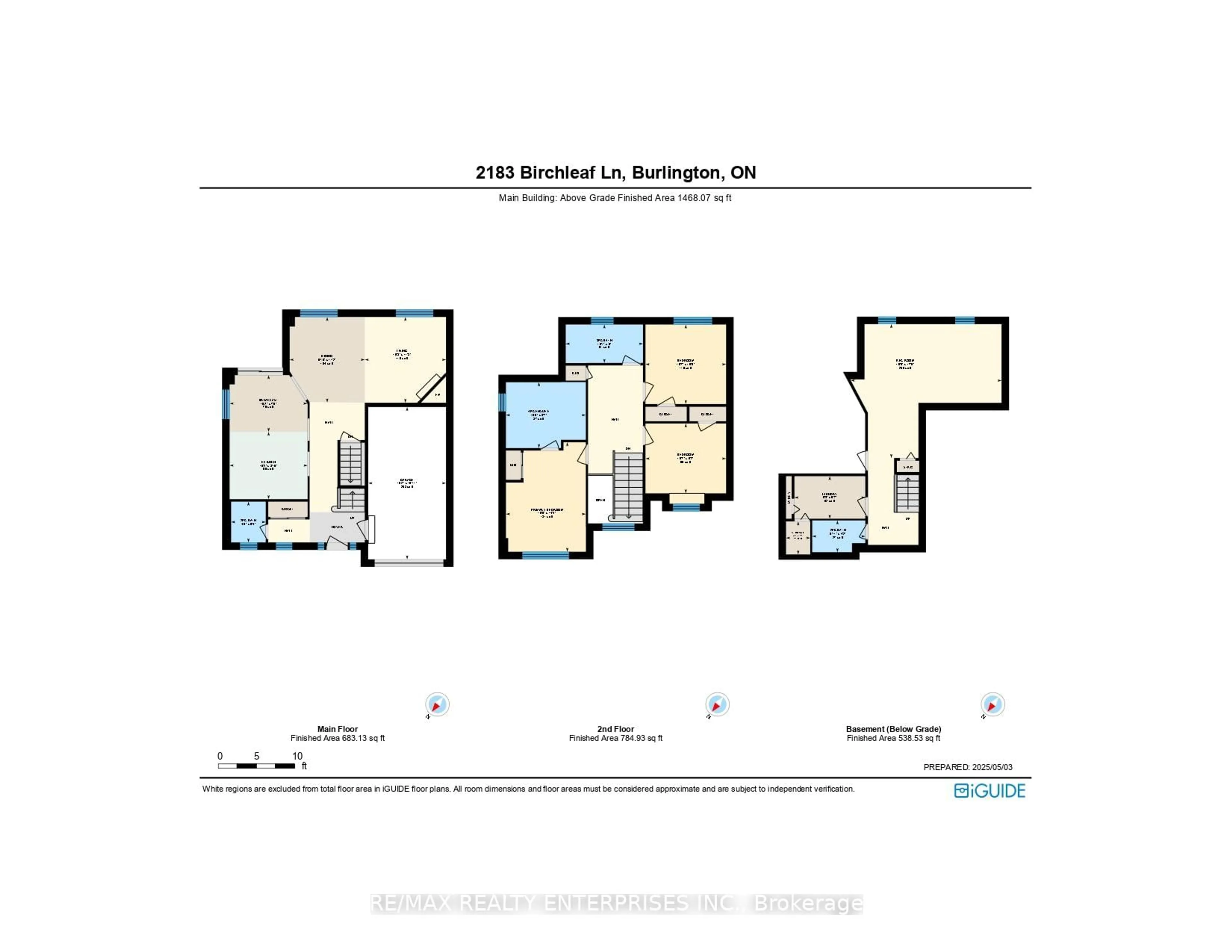 Floor plan for 2183 Birchleaf Lane, Burlington Ontario L7L 6G8