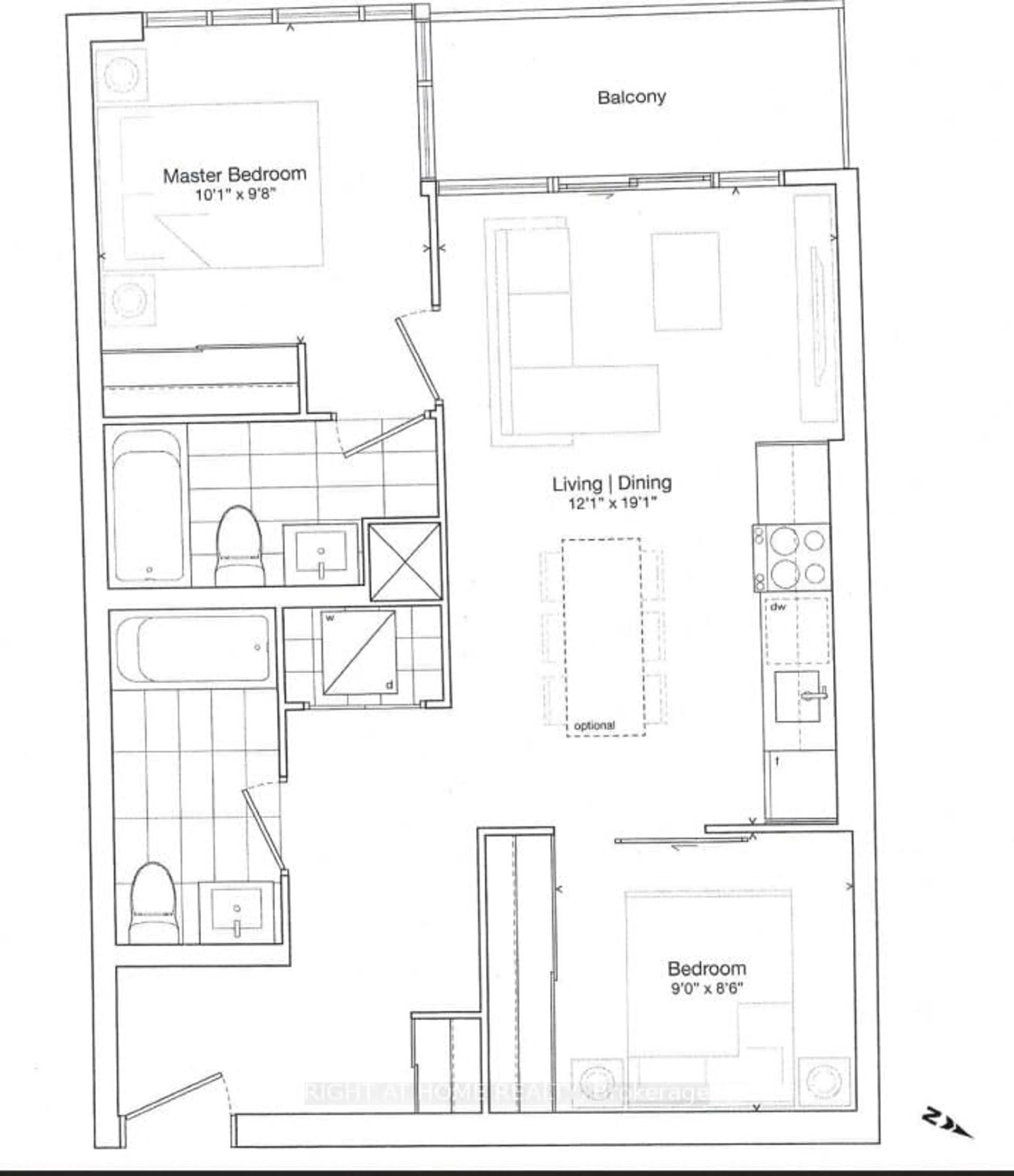 Floor plan for 859 The Queensway St #906, Toronto Ontario M8Z 1N8