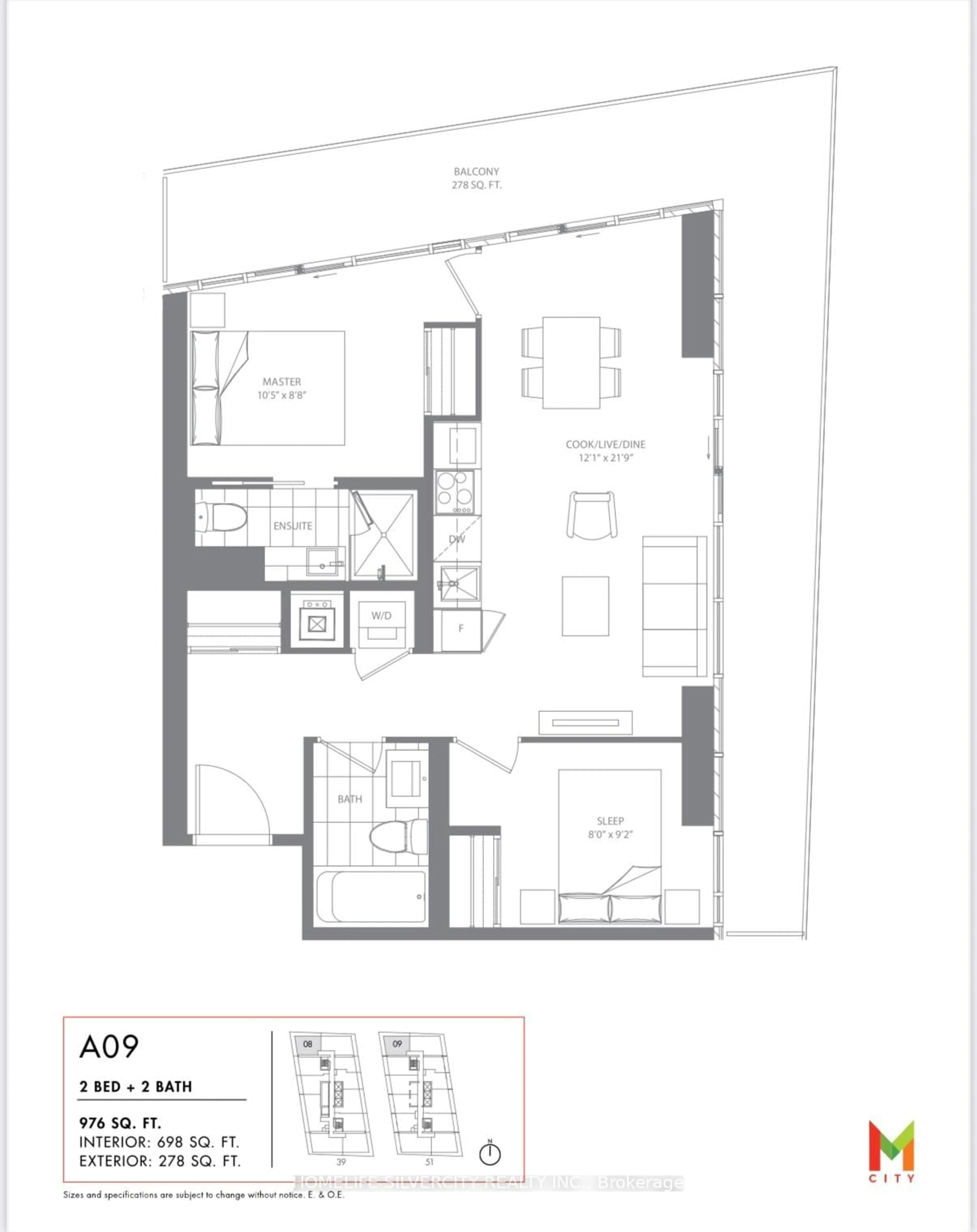Floor plan for 3900 Confederation Pkwy #3908, Mississauga Ontario L5B 0M3