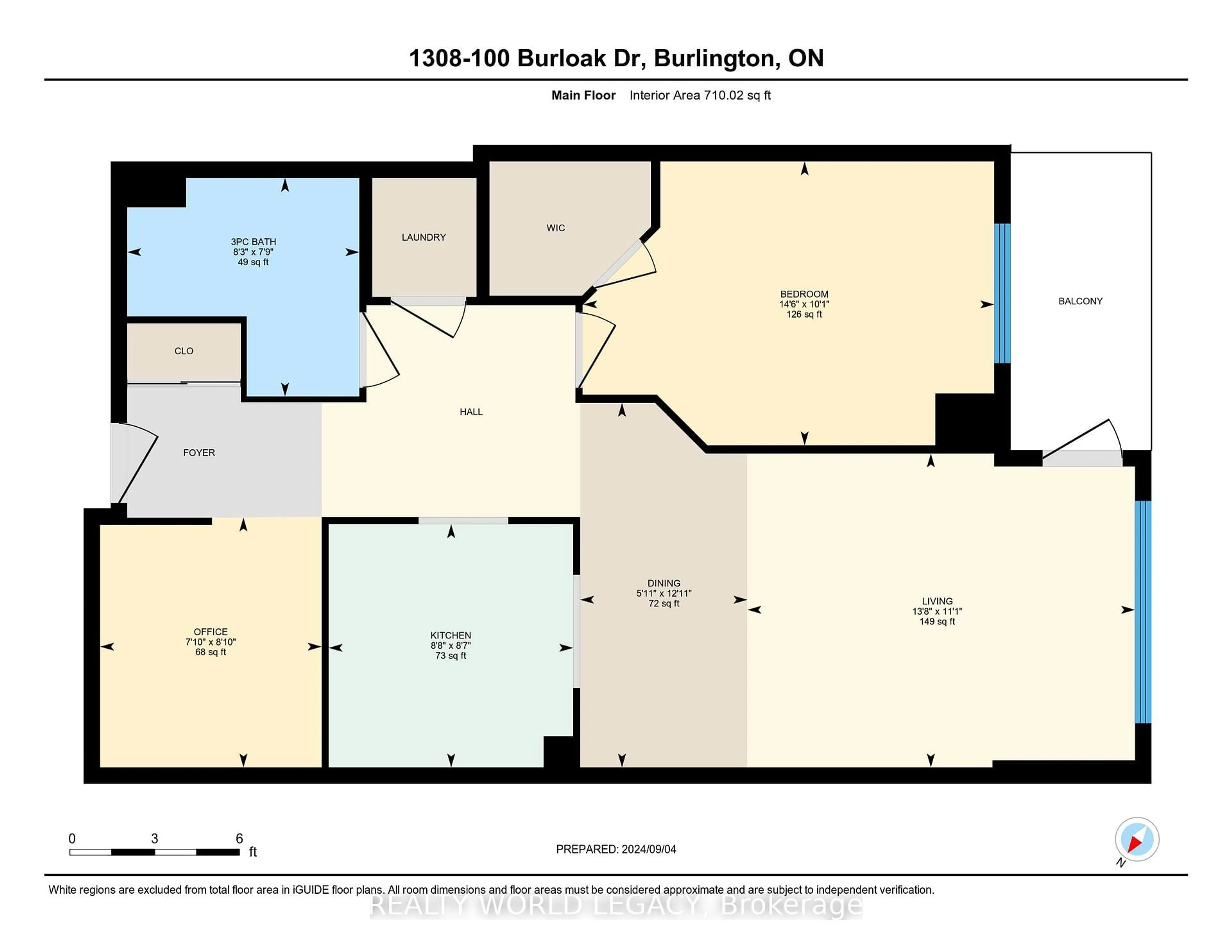 Floor plan for 100 Burloak Dr #1308, Burlington Ontario L7L 6P6