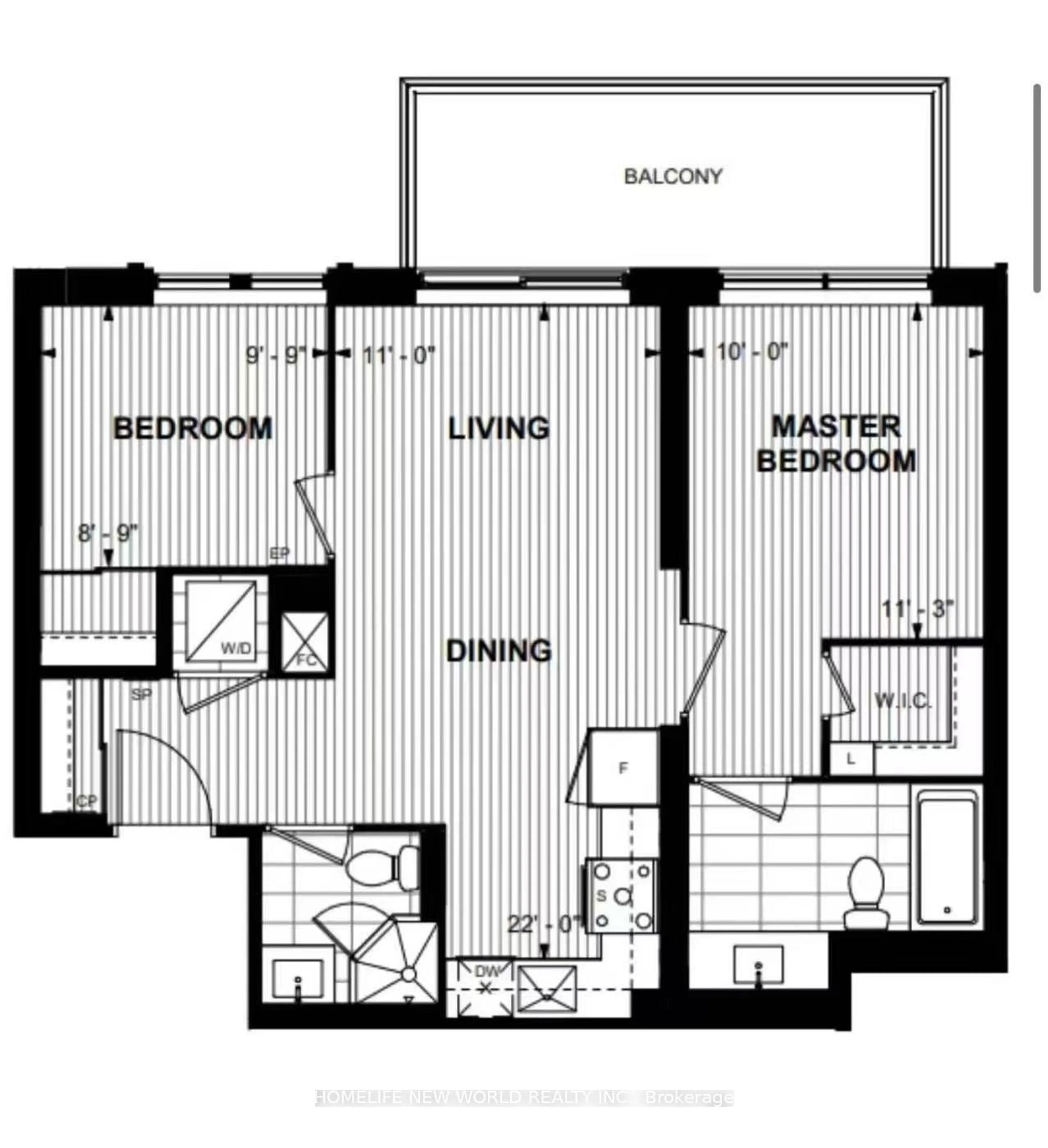 Floor plan for 10 Eva Rd #905, Toronto Ontario M9C 0B3