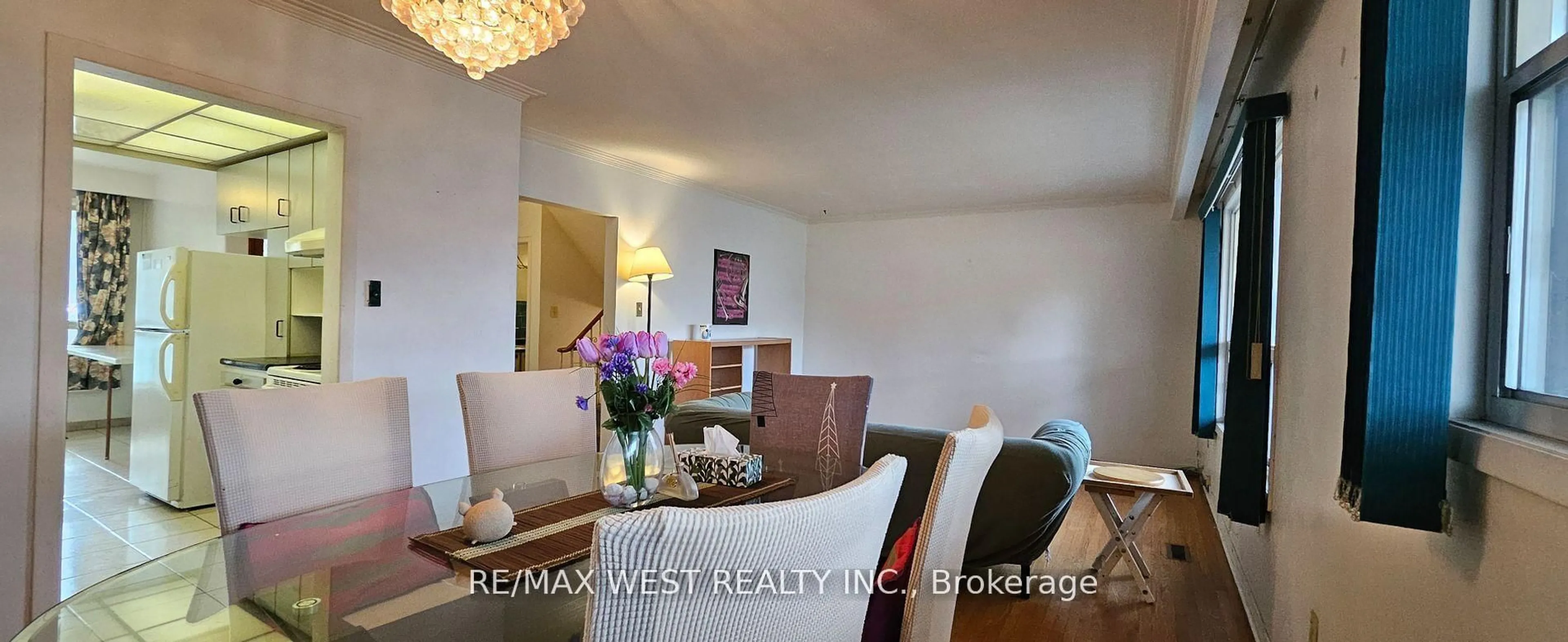 Dining room, wood/laminate floor for 18 Richgrove Dr, Toronto Ontario M9R 2K9