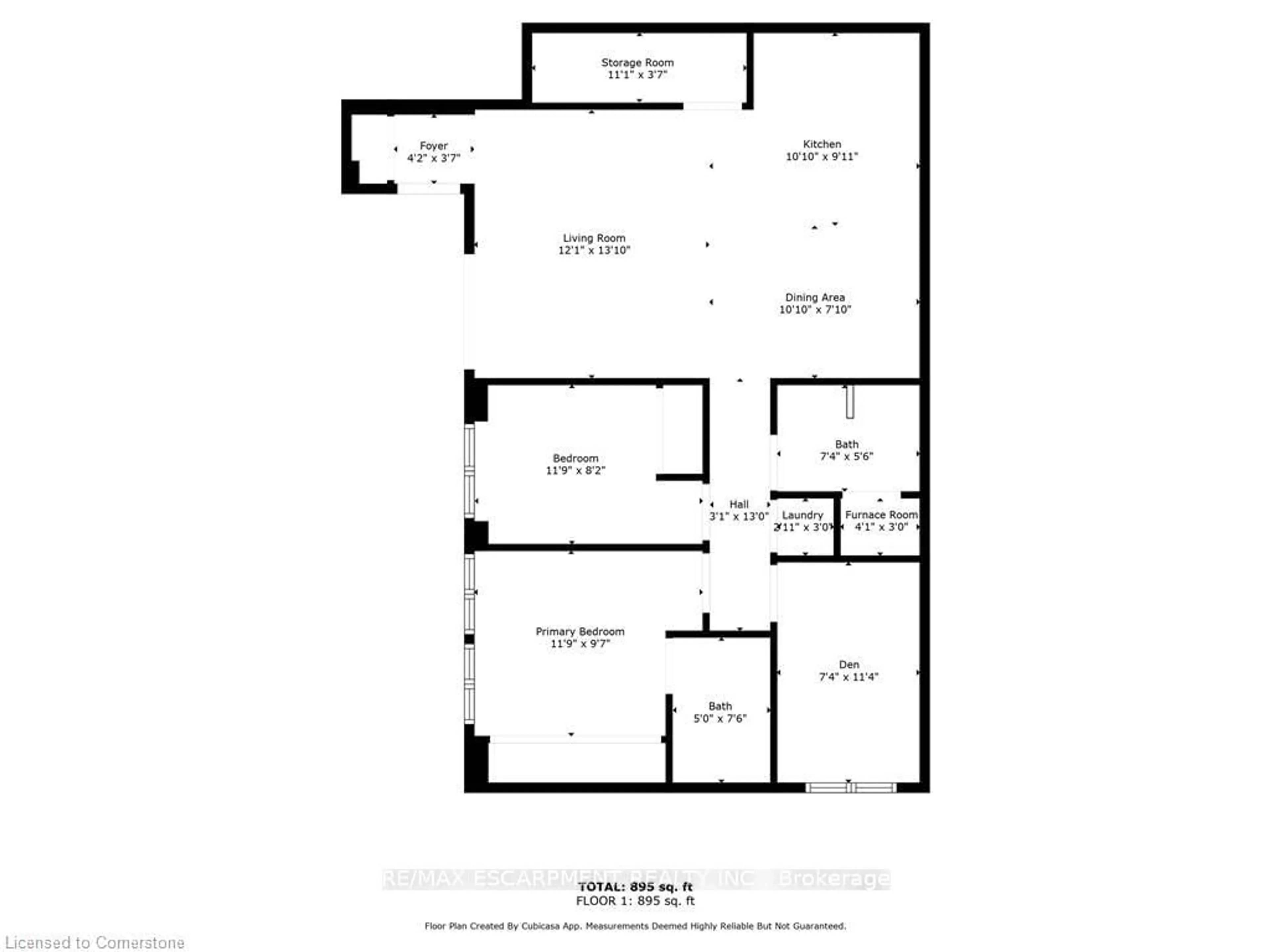 Floor plan for 1701 Lampman Ave #201, Burlington Ontario L7L 6R7